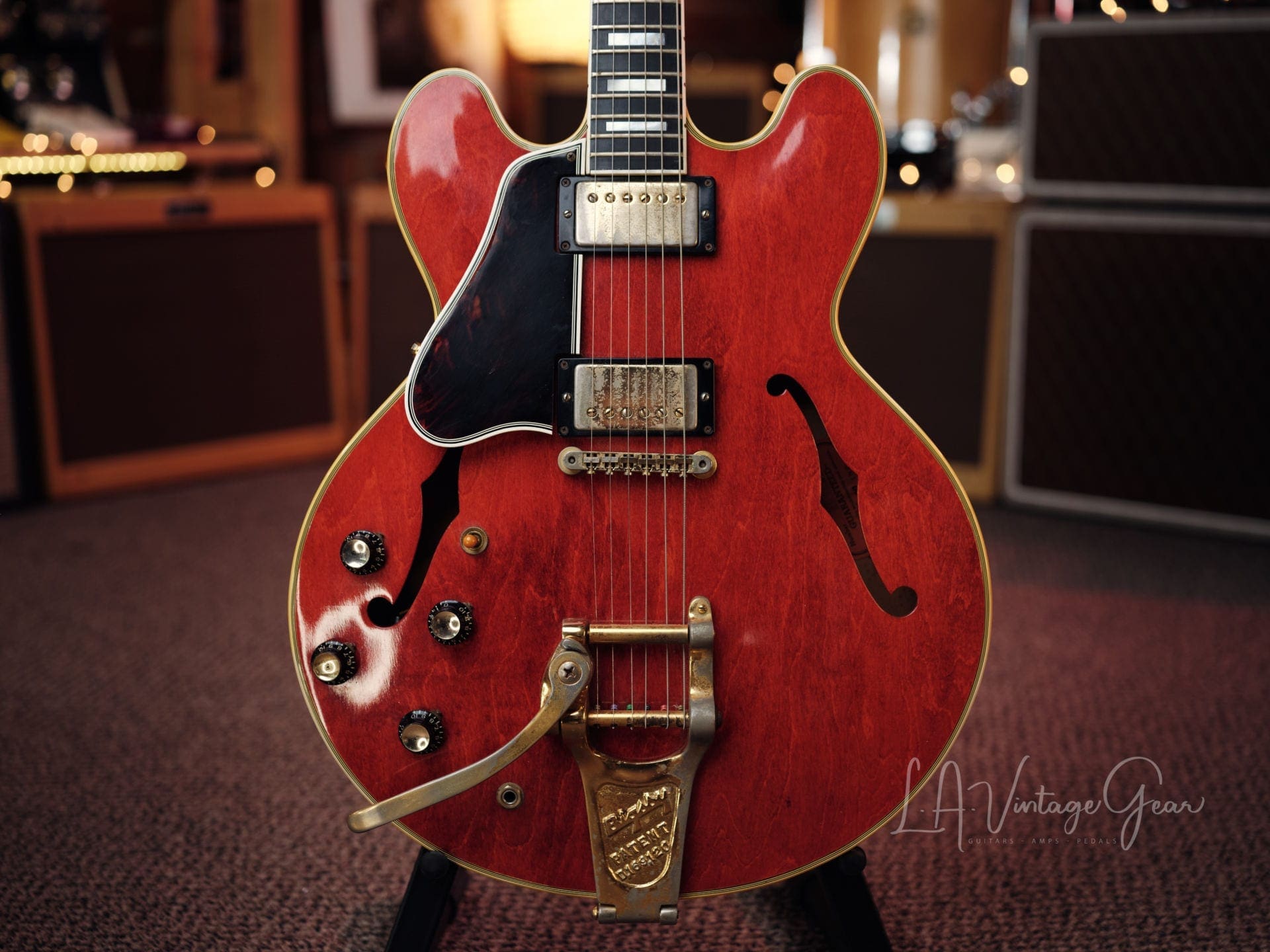Gibson 1961 Vintage Cherry 355 TD Electric Guitar - 'Lefty' with Bigsby Tailpiece & PAF's ! Wow ! - Image 2