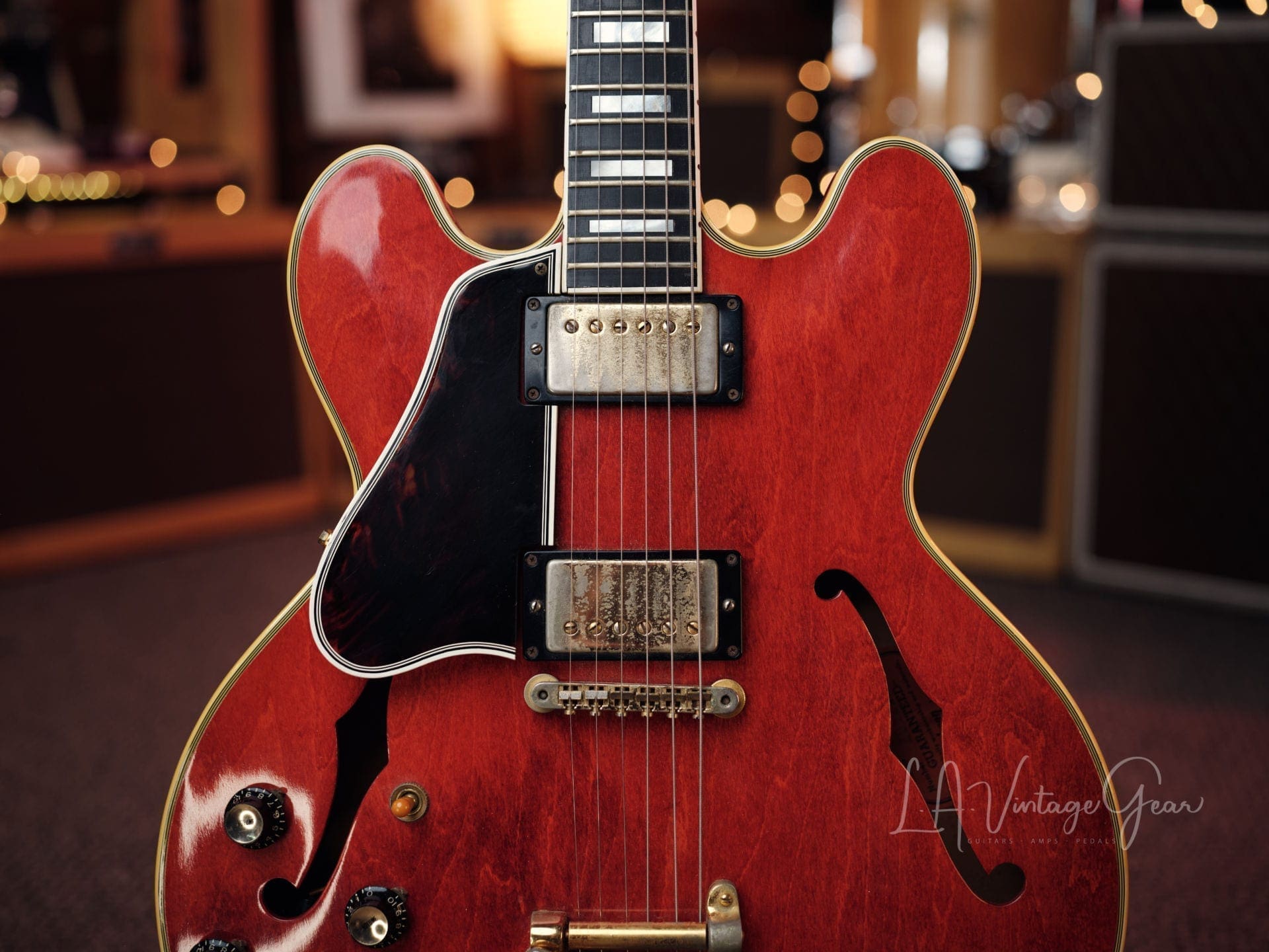 Gibson 1961 Vintage Cherry 355 TD Electric Guitar - 'Lefty' with Bigsby Tailpiece & PAF's ! Wow ! - Image 3