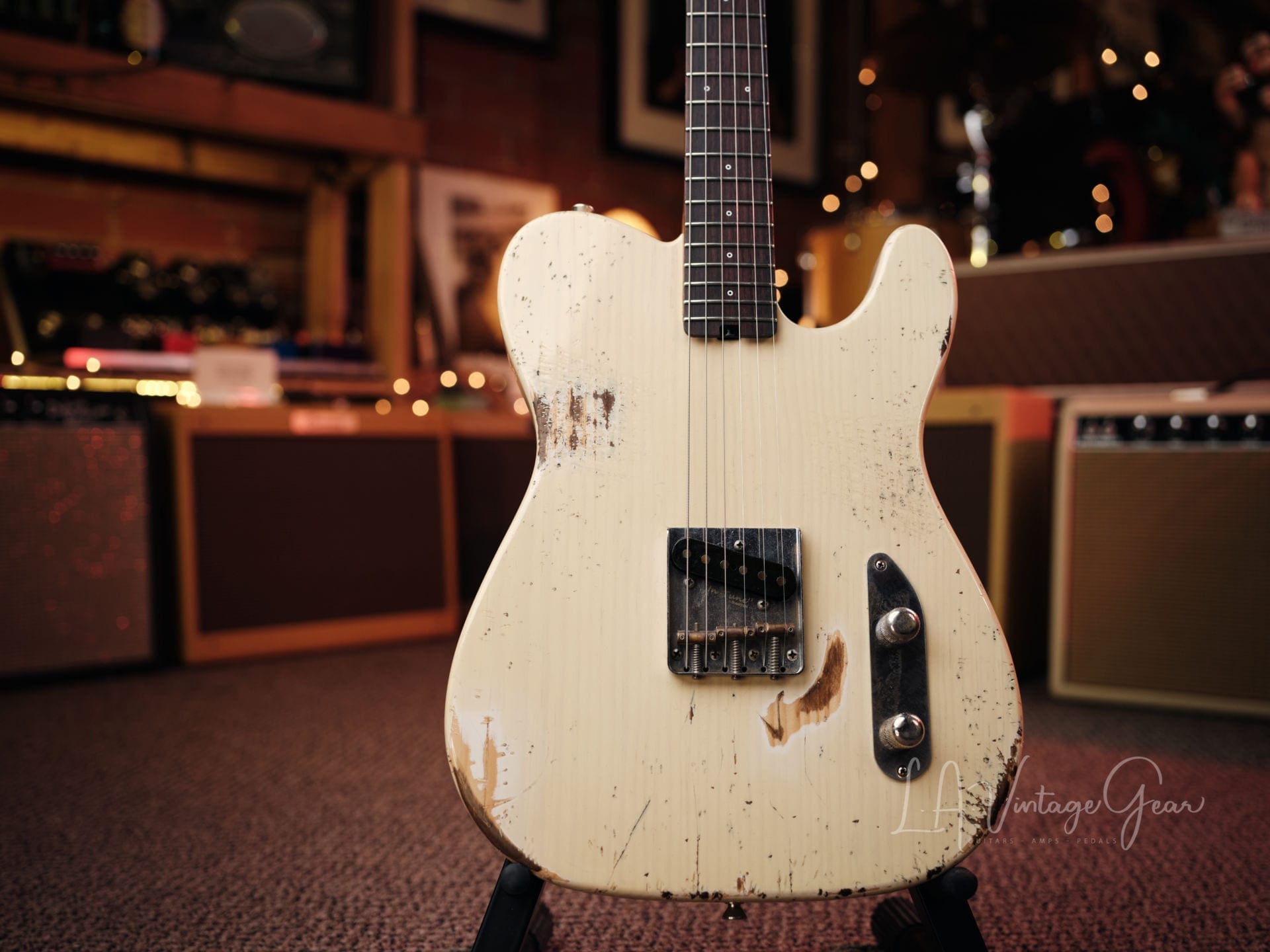 Shabat 'Lion' T-Style Electric Guitar - Vintage White Finish - Pine Body and Lollar J Street Pickups! - Image 2
