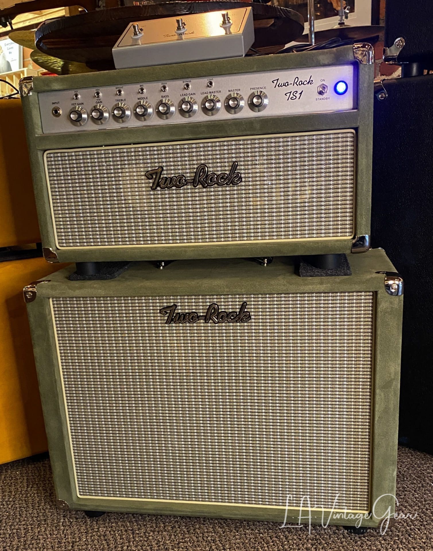 (Pre-Order) Two Rock TS1 40W Head & Matching 1 x 12 Cab - Olive Green Suede Finish - Image 2
