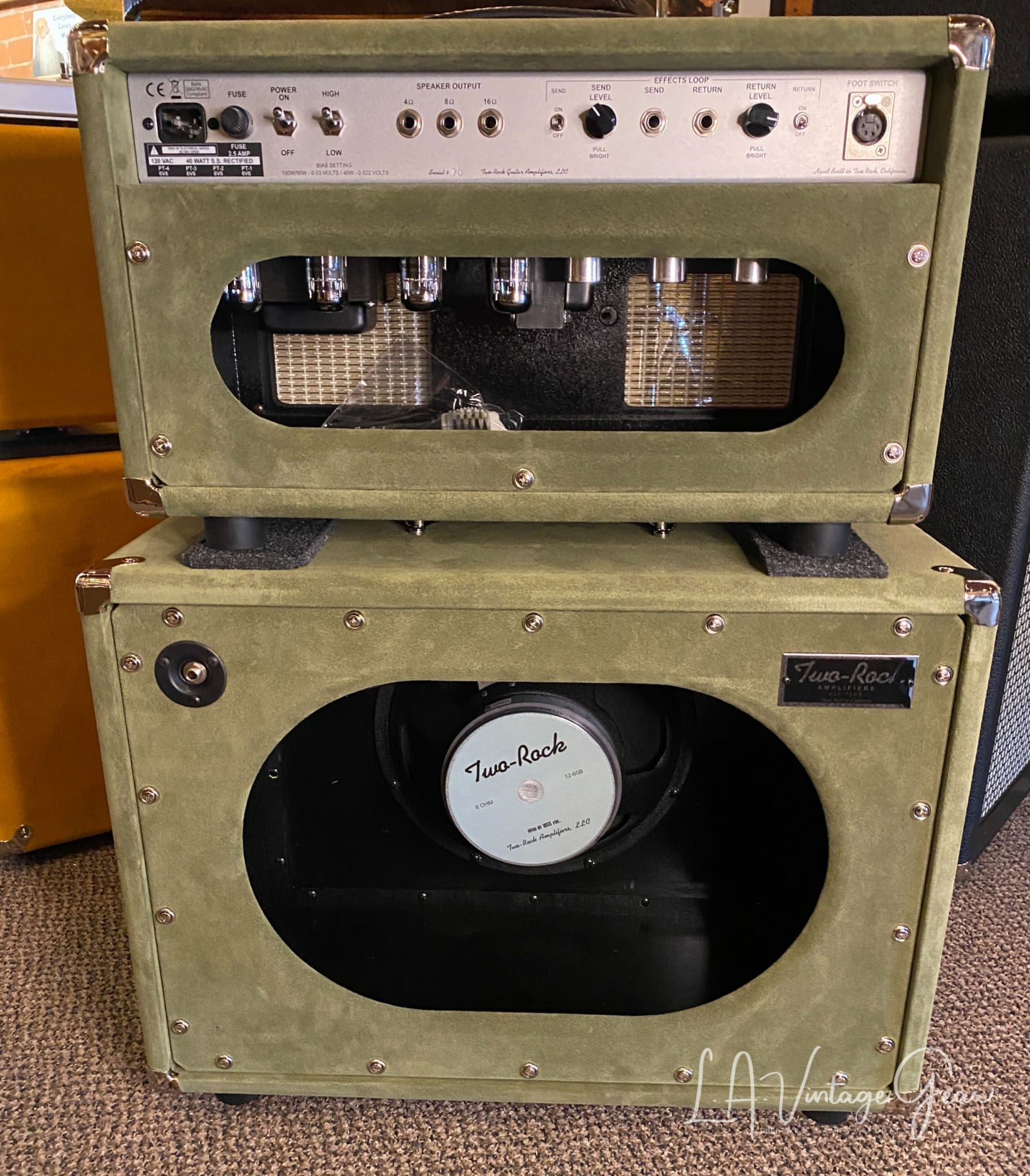 (Pre-Order) Two Rock TS1 40W Head & Matching 1 x 12 Cab - Olive Green Suede Finish - Image 6