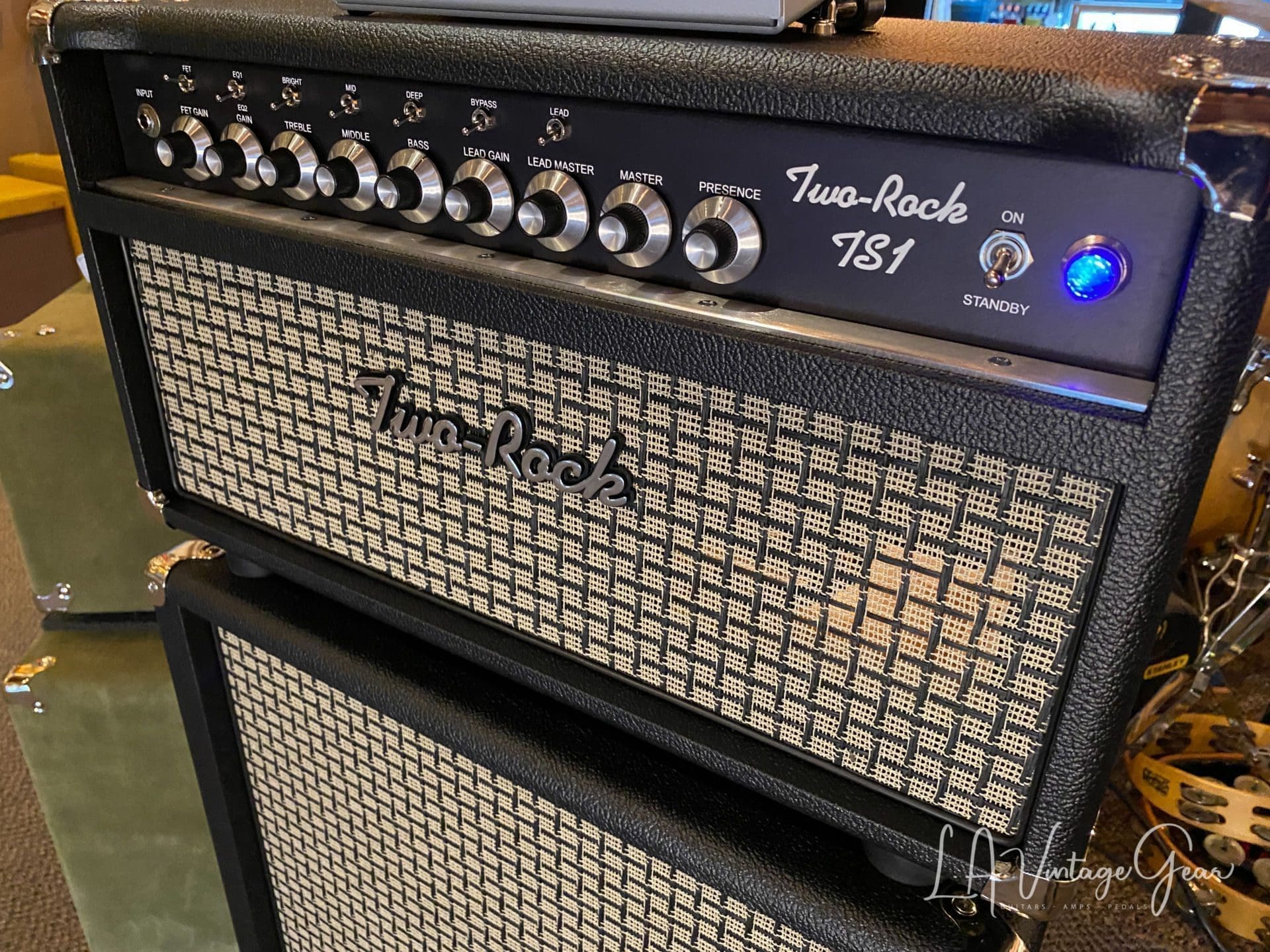 (Pre-Order) Two Rock TS1 100W Head & Matching 2 x 12 Cab - Checkered Grill Cloth & Black Bronco Tolex Finish - Image 2