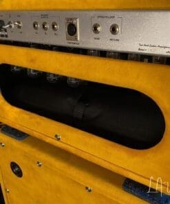 (Pre-Order) Two Rock Classic Reverb Signature 100W Guitar Amp Head & 2x12 Vertical Cab - Gold Suede & Cane Grill - Image 8