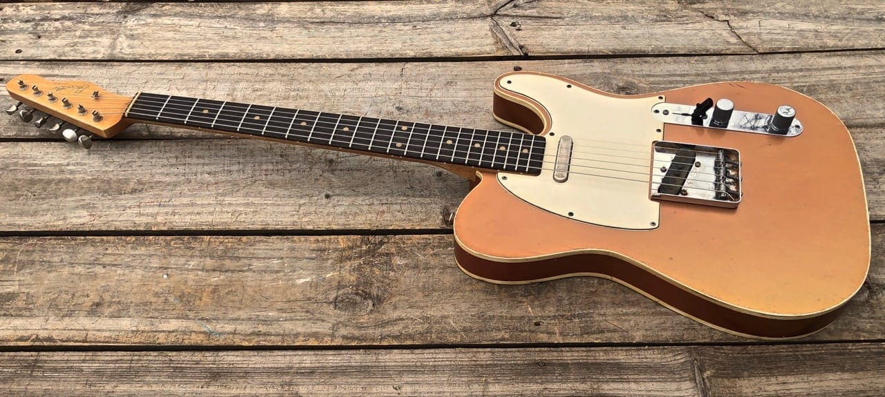 Danocaster Single Cut Double Bound Electric Guitar RW Neck - Faded Car Finish - Image 6