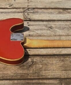 Danocaster Single Cut Double Bound T-Style Electric Guitar in Faded Candy Apple Red - With Foilbucker Neck Pickup! - Image 5