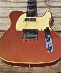 Danocaster Single Cut Double Bound T-Style Electric Guitar in Faded Candy Apple Red - With Foilbucker Neck Pickup! - Image 4