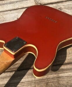 Danocaster Single Cut Double Bound T-Style Electric Guitar in Faded Candy Apple Red - With Foilbucker Neck Pickup! - Image 8