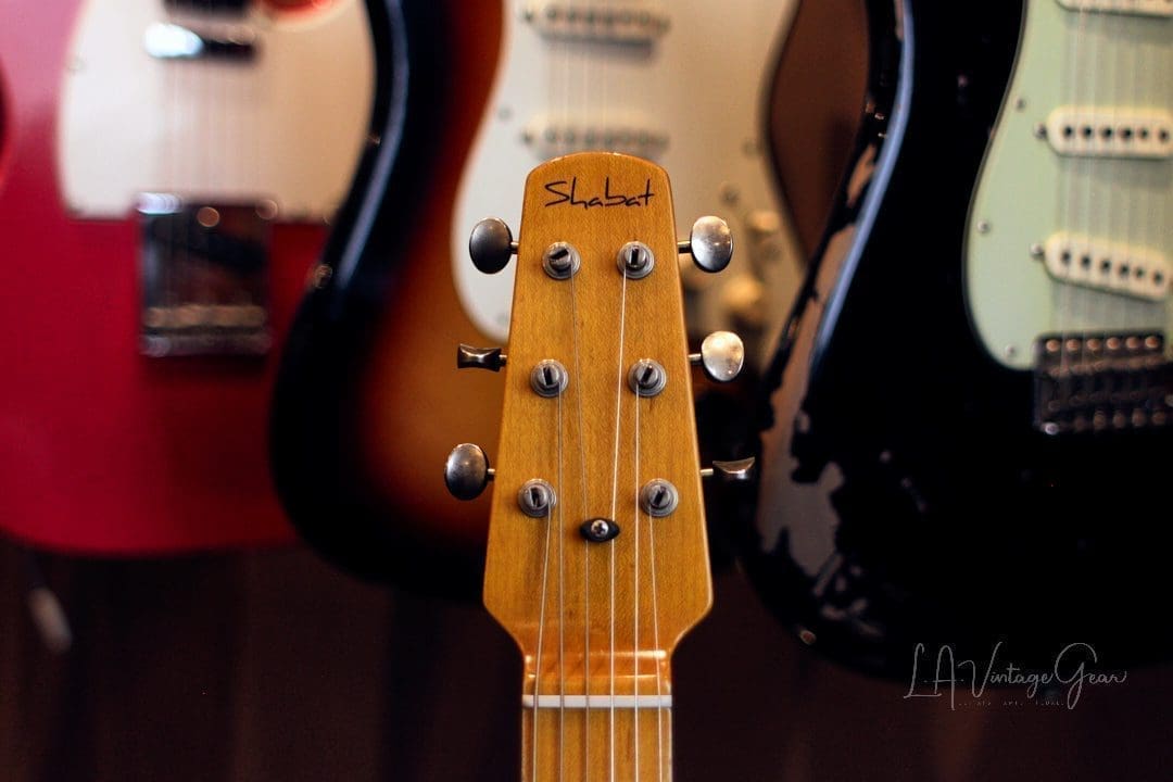 Shabat Lion T-Style Relic'd Electric Guitar in Vintage White with Gold Guard - Swamp Ash Body & Lollar Pickups! - Image 11