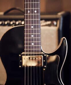 B&G Little Sister Crossroads Electric Guitar - Glossy Black Finish - Image 3