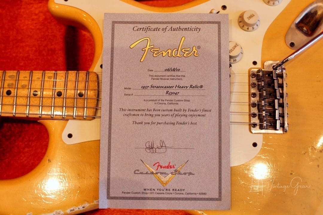 Fender Custom Shop '57 Heavy Relic Stratocaster (2010) - Butterscotch Finish - Image 9
