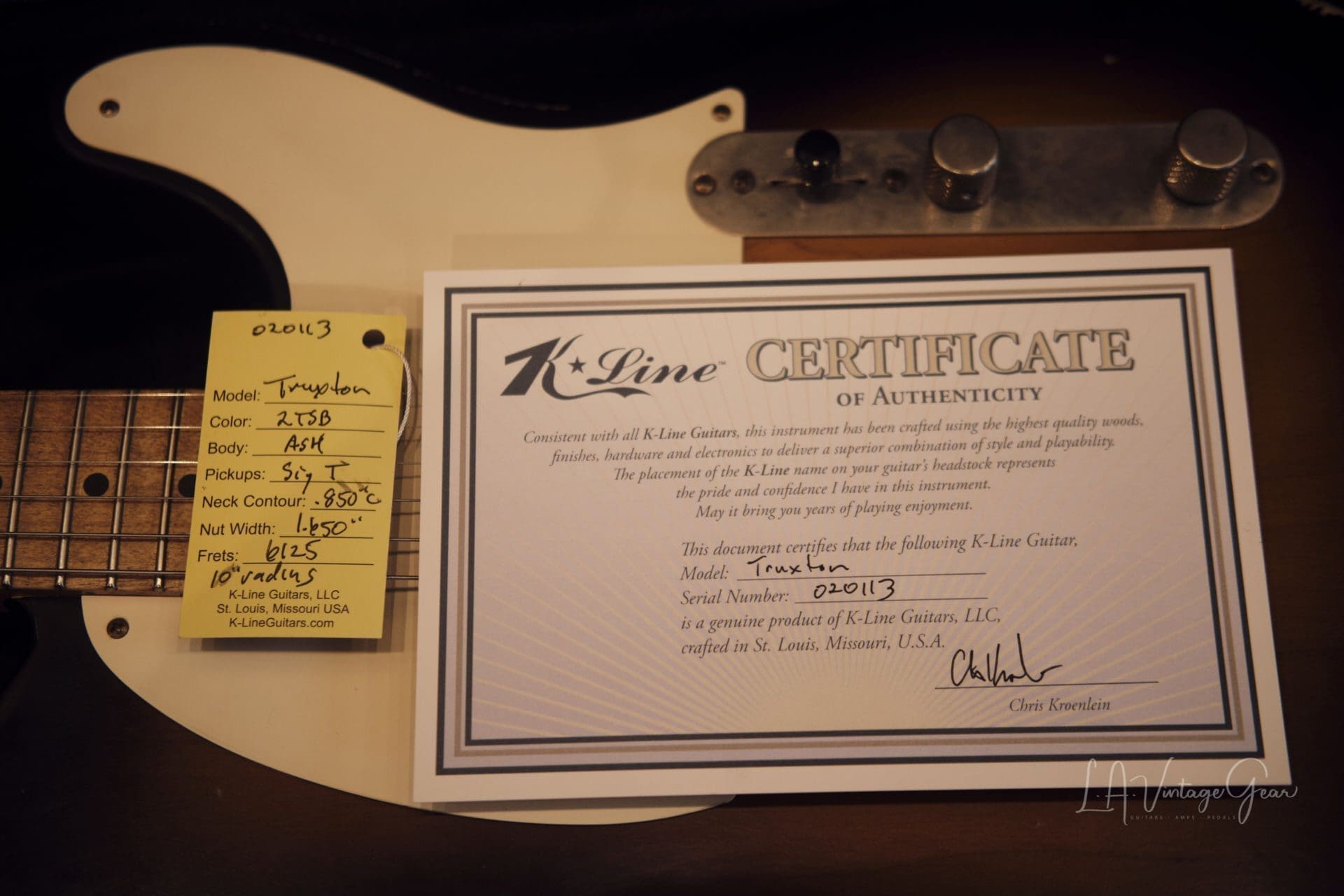 K-Line Truxton T-Style Electric Guitar - 2 Tone Sunburst #020113 - Image 15