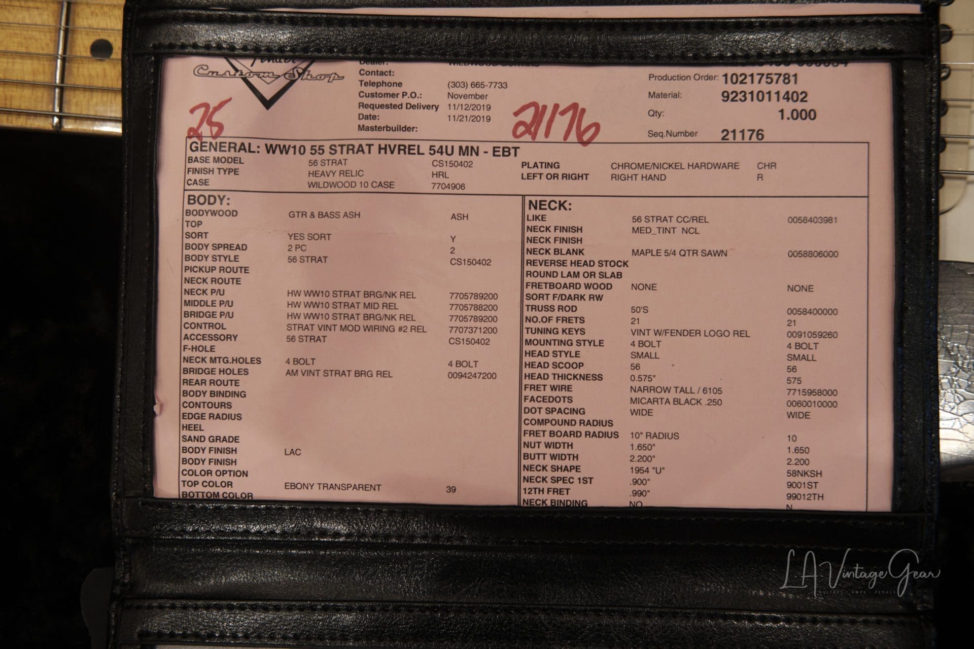 Fender Custom Shop Wildwood 10 Heavy Relic '56 Stratocaster 2019-with COA & Case Candy! - Image 26