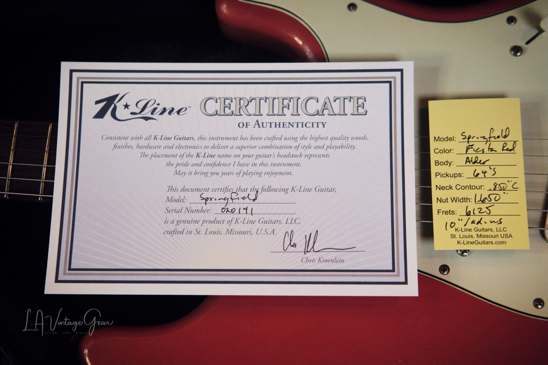 K-Line Springfield S-Style Electric Guitar - Fiesta Red Finish #020141 - Brand New We Love K-Lines! - Image 15