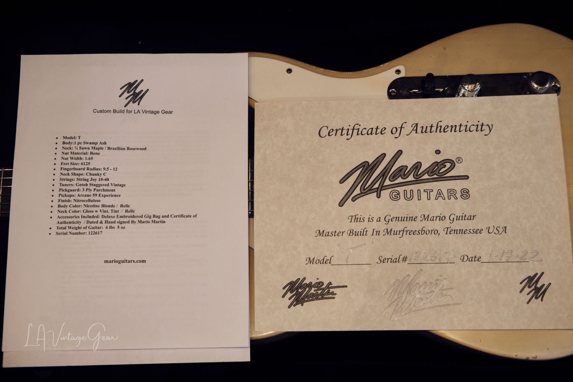 Mario Martin 'Model-T' Whiteguard Electric Guitar (2022) - Swamp Ash Body & Brazilian Rosewood Fingerboard - Image 15
