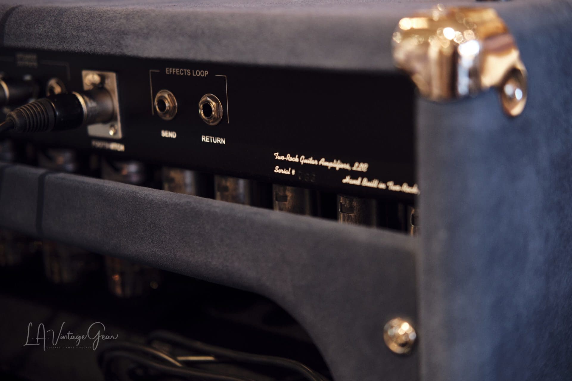 (Pre-Order) Two Rock Classic Reverb Signature 100/50W Head & 2x12 Cab in Denim Blue Suede with a Black Chassis! - Image 8