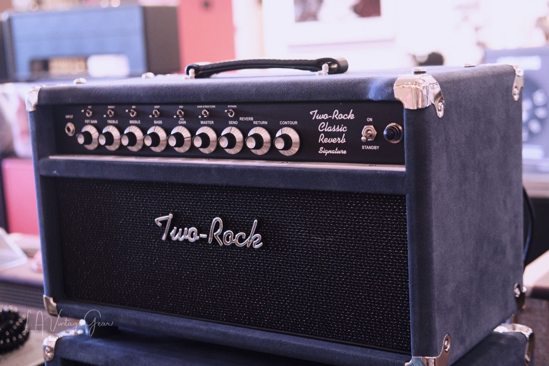 (Pre-Order) Two Rock Classic Reverb Signature 100/50W Head & 2x12 Cab in Denim Blue Suede with a Black Chassis!