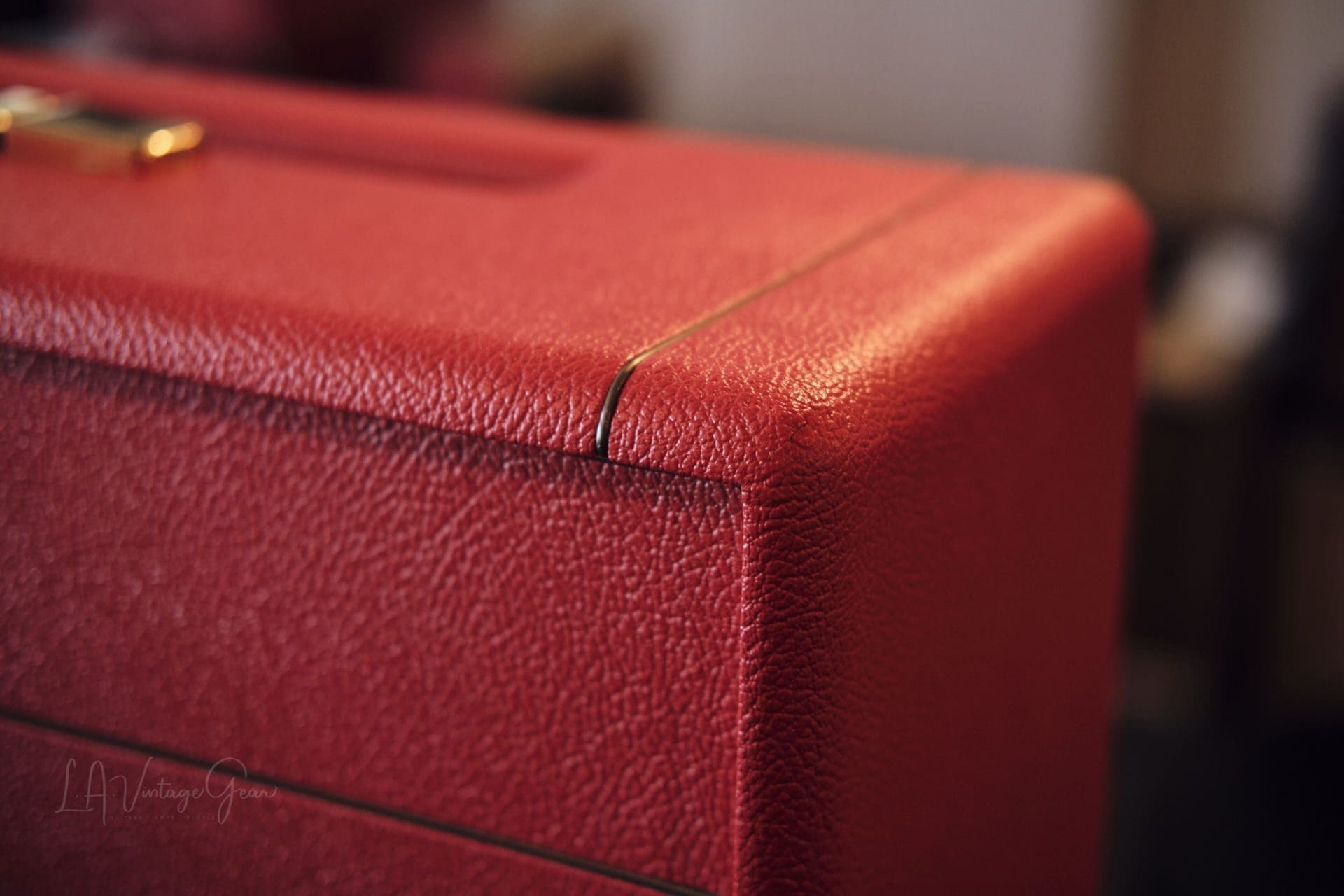 L.A. Vintage Gear Marshall Style Headshell - Red Tolex with Gold Piping- Brand New! - Image 3