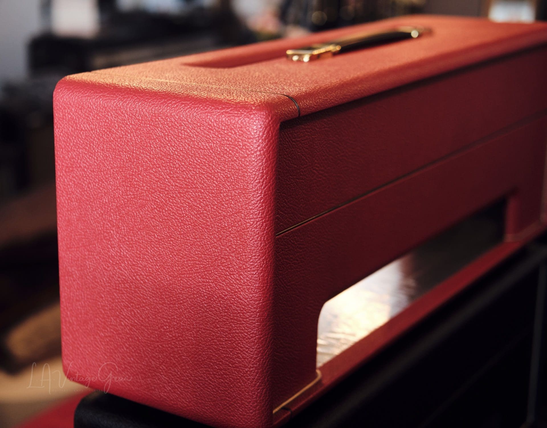 L.A. Vintage Gear Marshall Style Headshell - Red Tolex with Gold Piping- Brand New! - Image 4