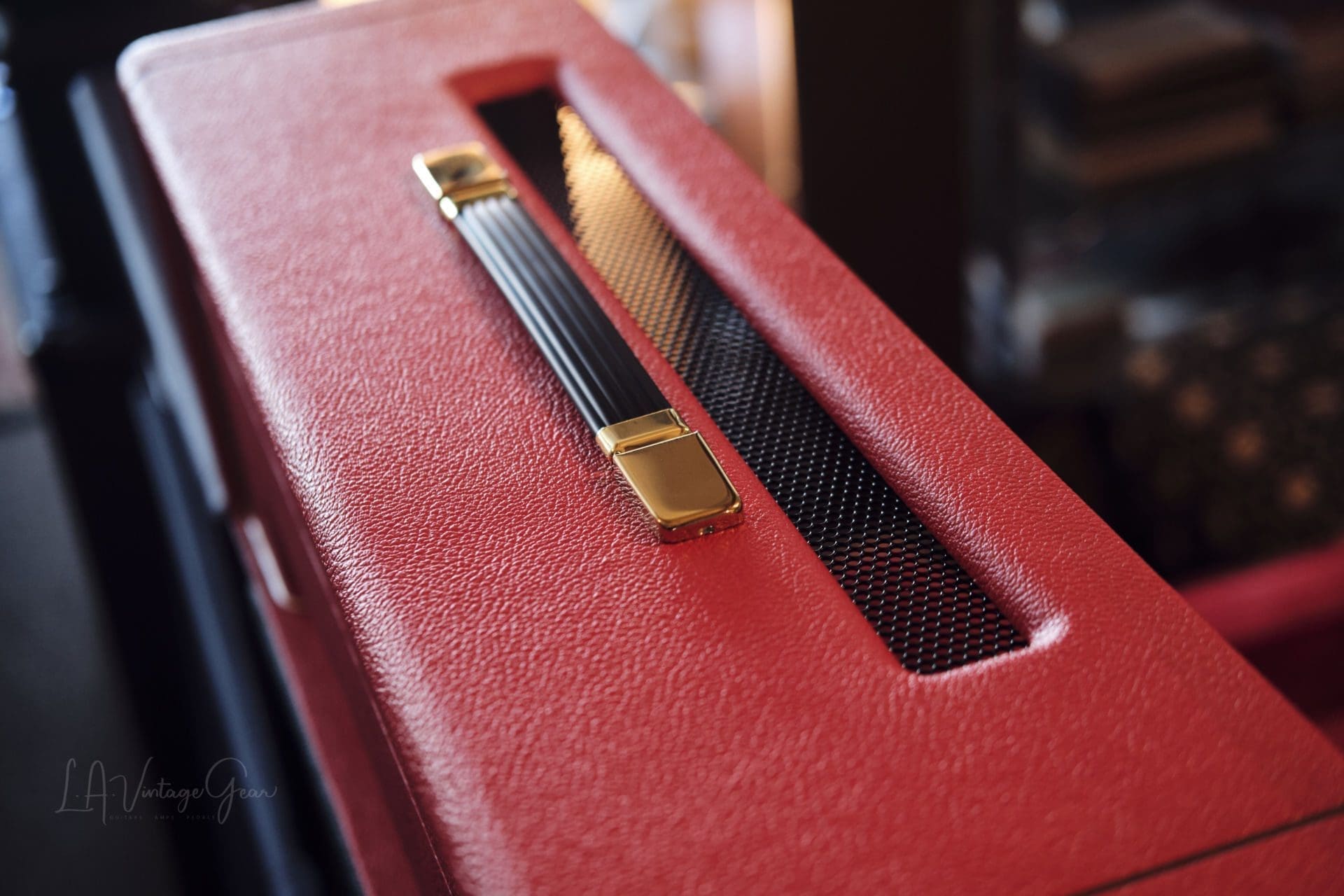 L.A. Vintage Gear Marshall Style Headshell - Red Tolex with Gold Piping- Brand New! - Image 6