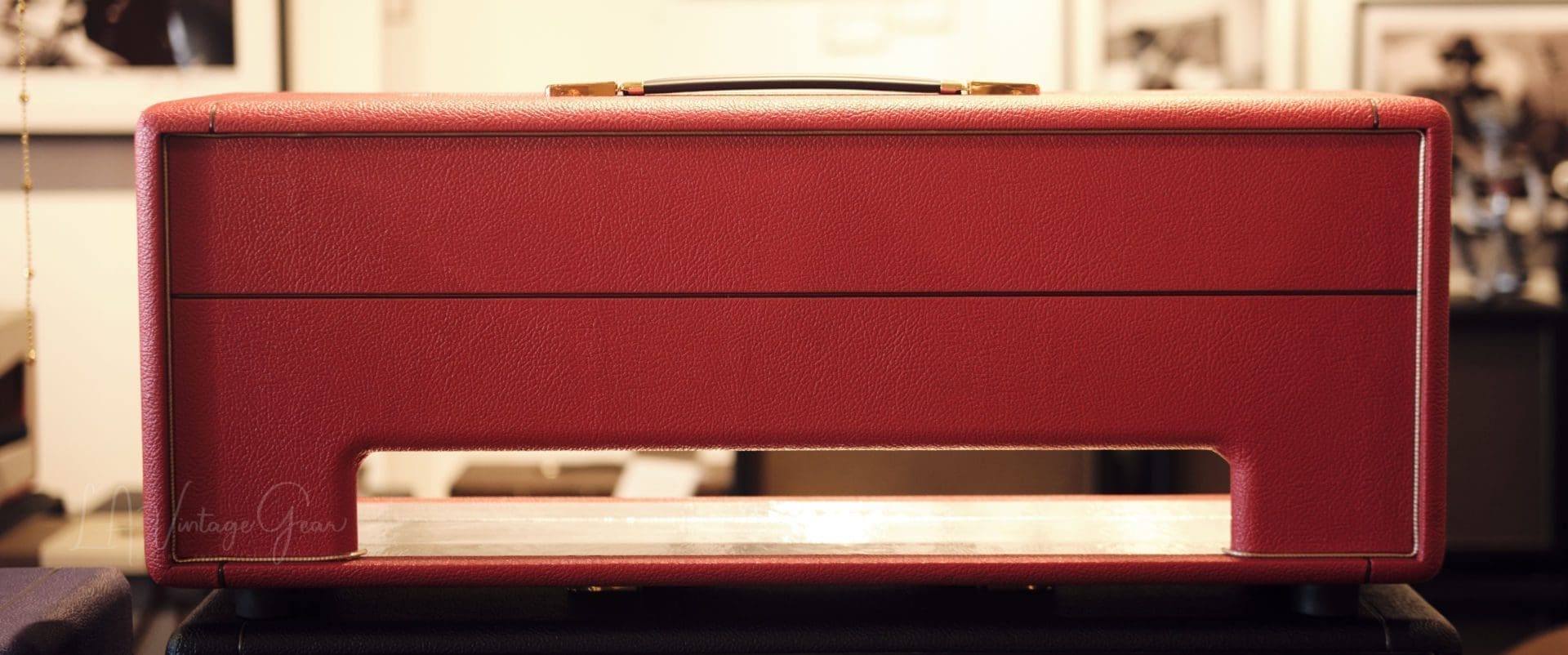 L.A. Vintage Gear Marshall Style Headshell - Red Tolex with Gold Piping- Brand New!