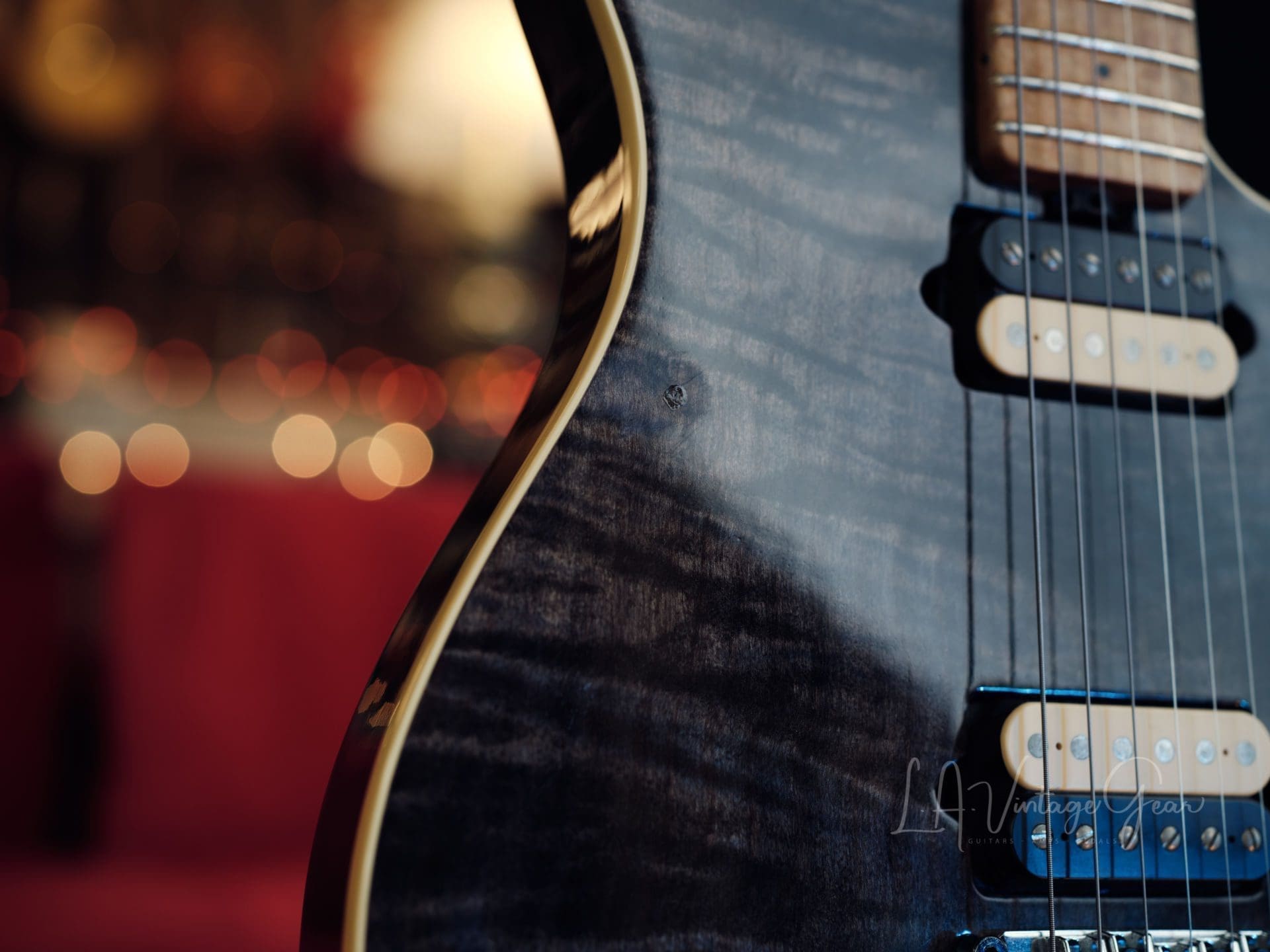 Ernie Ball Music Man 1991 EVH Wolfgang Electric Guitar - Black Translucent Finish - Image 7