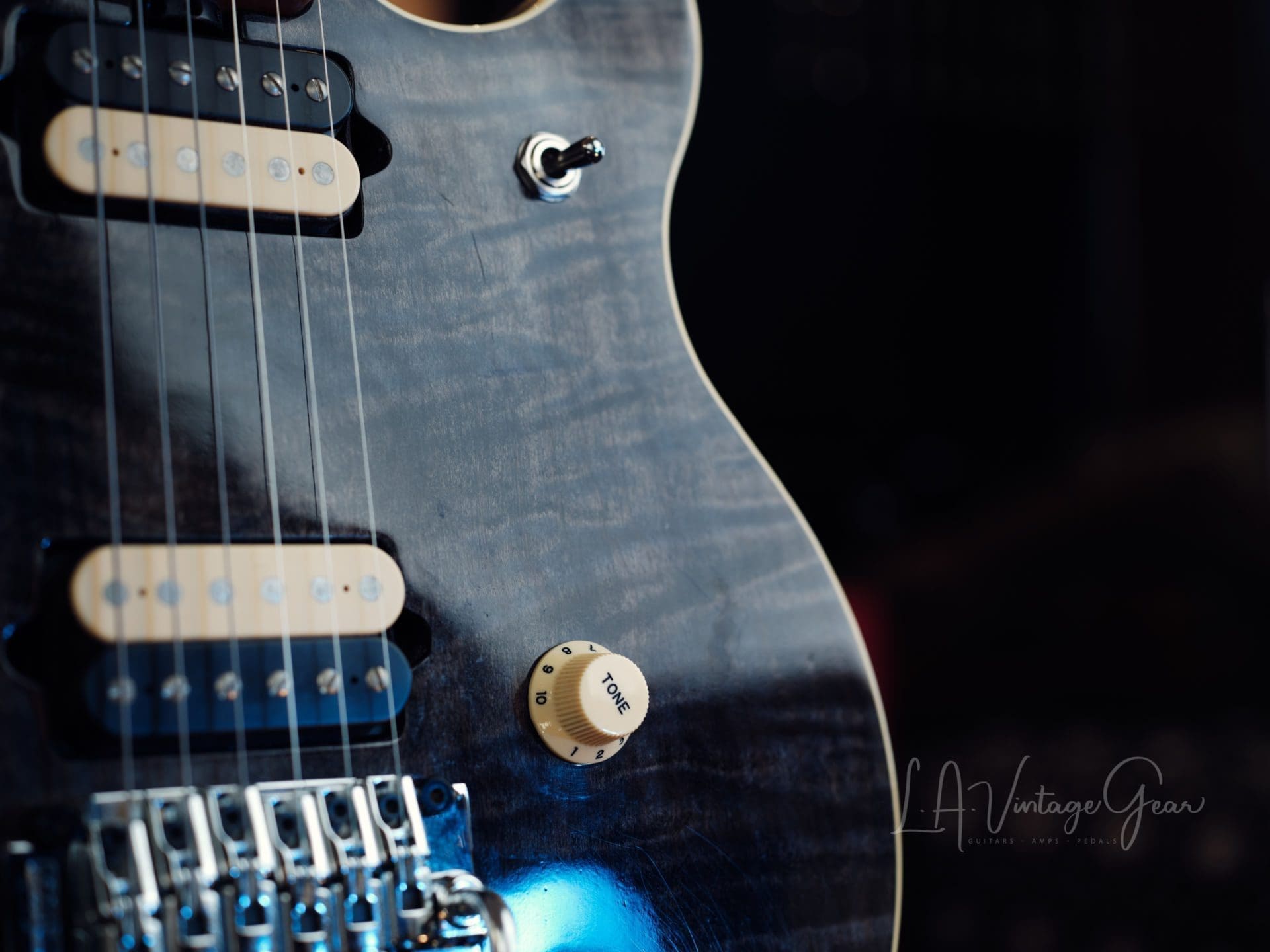 Ernie Ball Music Man 1991 EVH Wolfgang Electric Guitar - Black Translucent Finish - Image 8