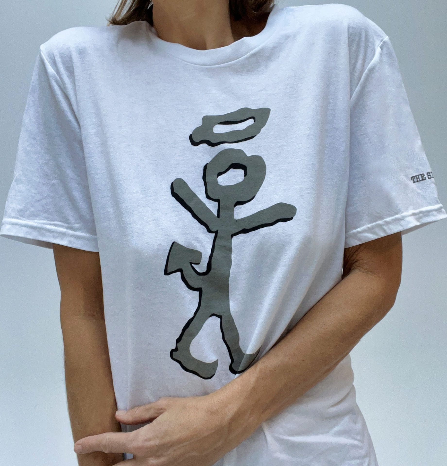 "Sinning Saint" Unisex White T-Shirt by Will Lee - Size Large - All tees available in other sizes