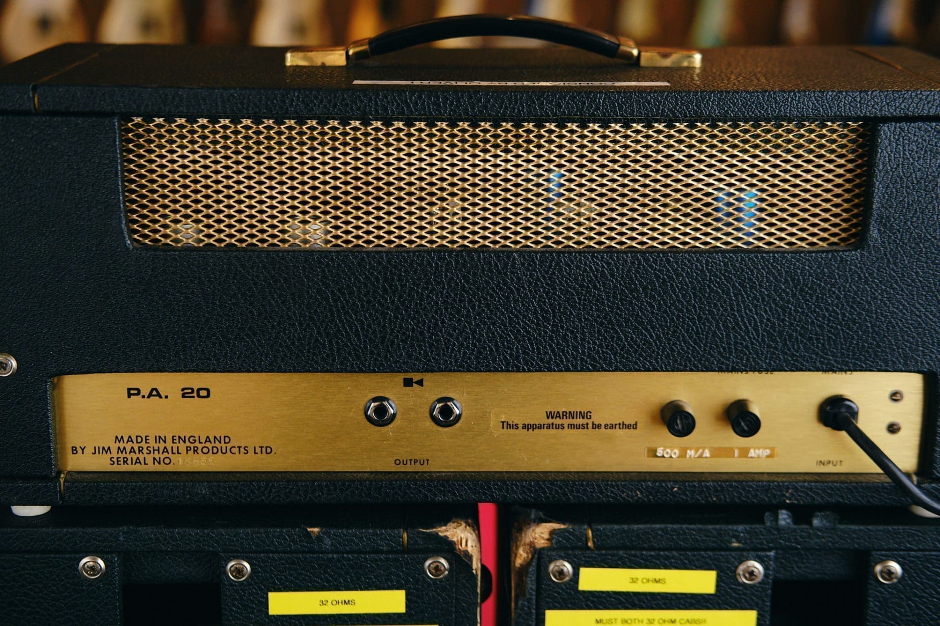 Marshall 1973 PA20 JMP Head & Matching 1917 2x10 Speaker Columns - Image 18