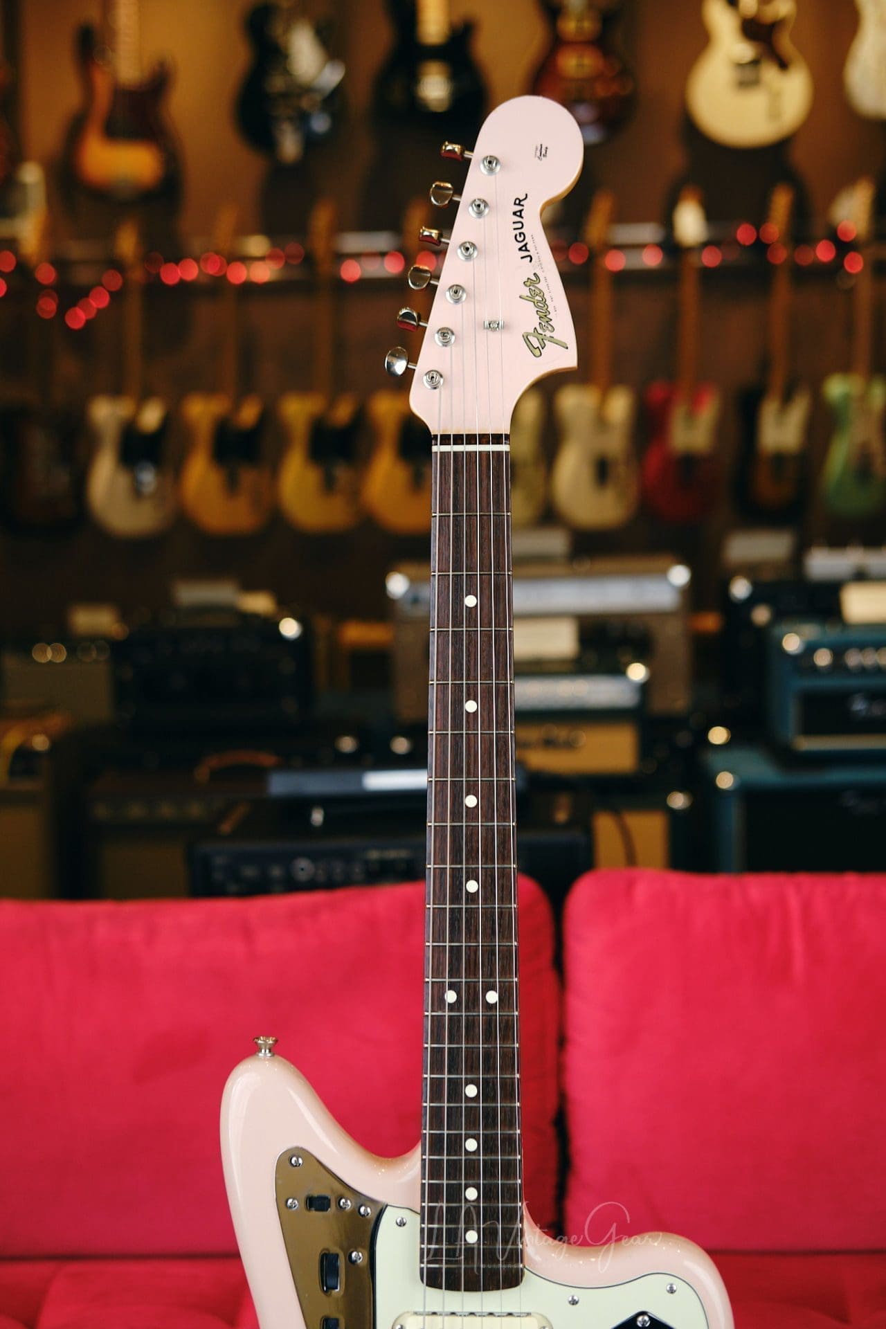 Fender American Vintage Limited Edition Thin Skin '62 Reissue Jaguar Electric Guitar - Shell Pink Finish - Image 14