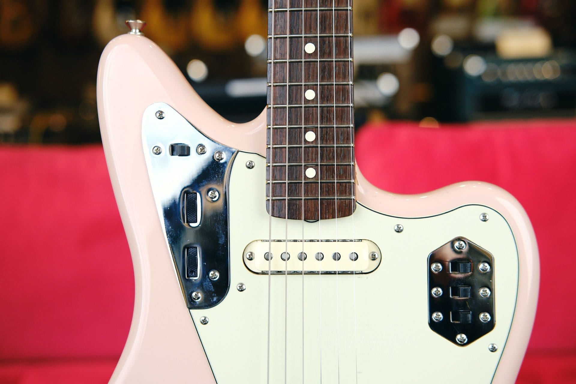 Fender American Vintage Limited Edition Thin Skin '62 Reissue Jaguar Electric Guitar - Shell Pink Finish - Image 3