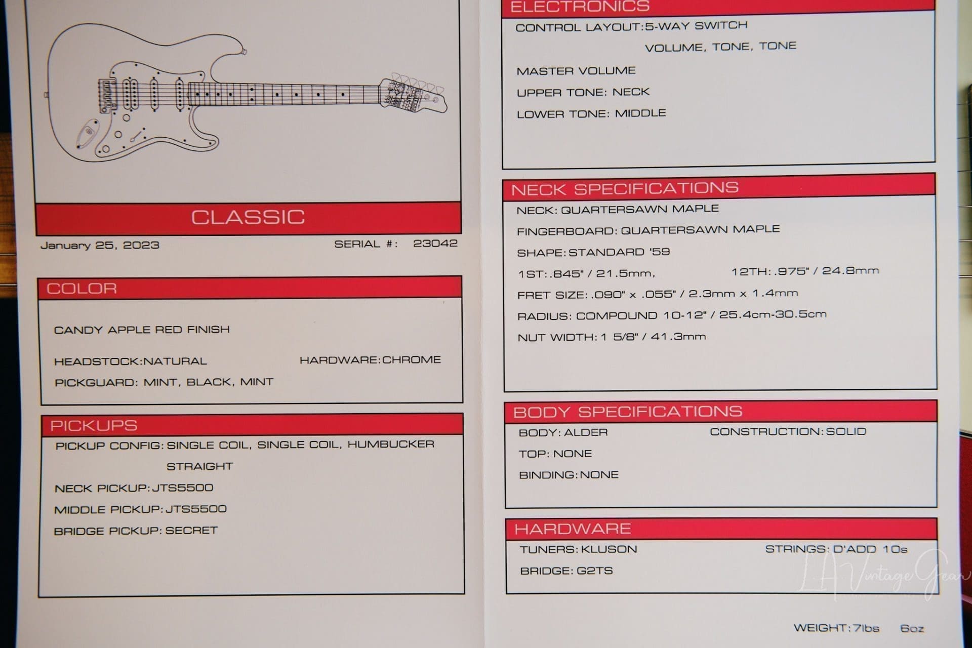 James Tyler Classic-S Electric Guitar - SSH Pickup Configuration, Candy Apple Red Finish, Standard '59 Neck - Brand New! - Image 21