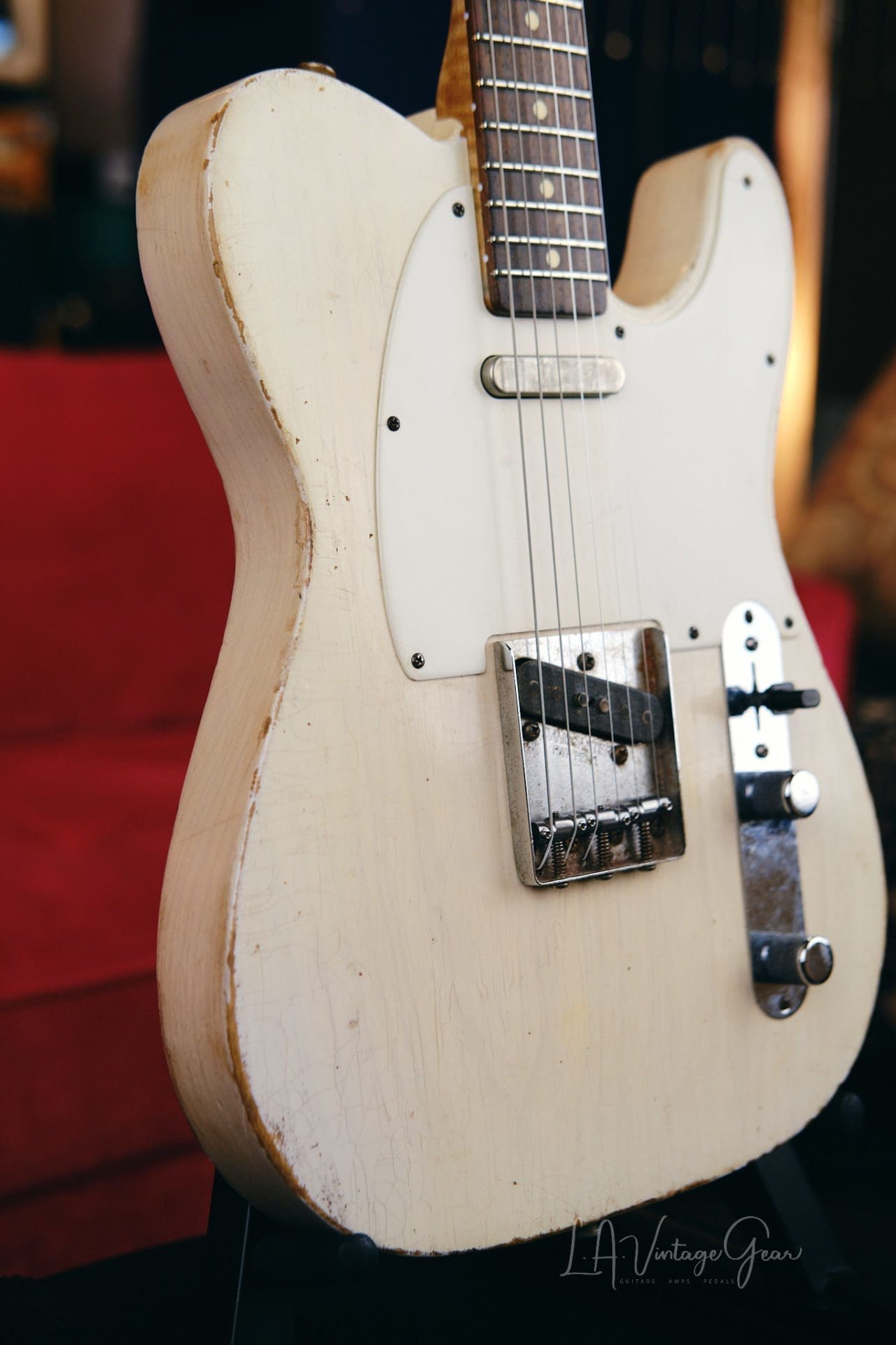 Danocaster Single Cut Whiteguard Electric Guitar – Blonde Finish