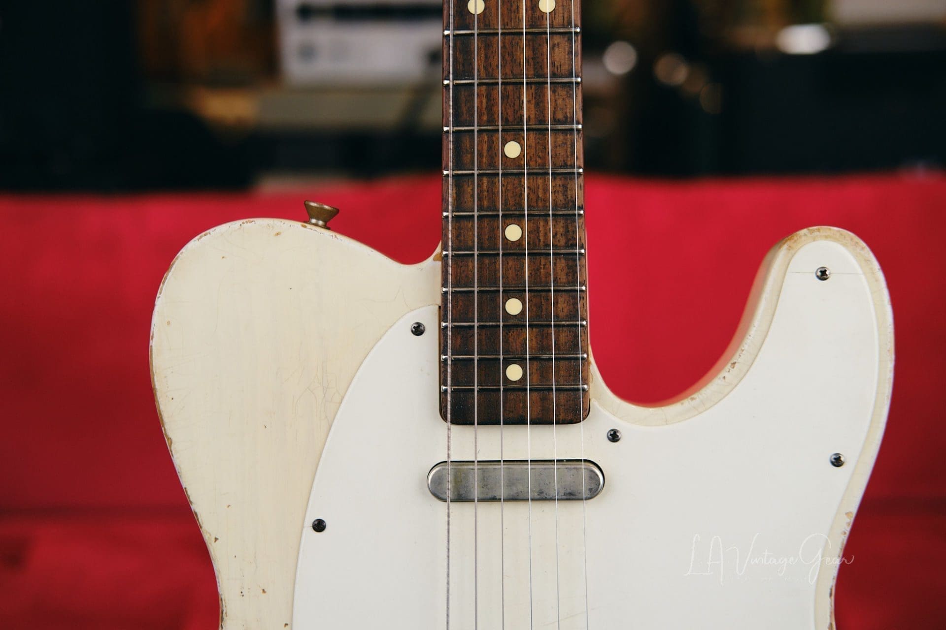 Danocaster Single Cut Whiteguard Electric Guitar – Blonde Finish