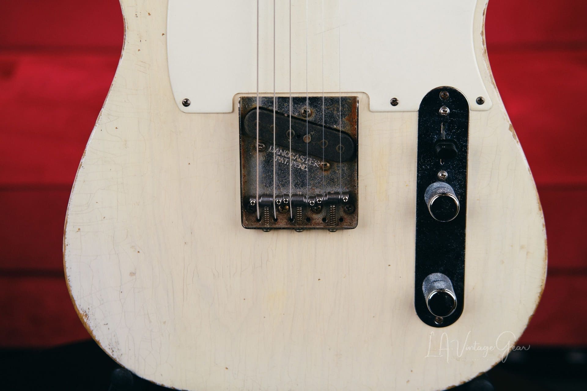 Danocaster Single Cut Whiteguard Electric Guitar – Blonde Finish