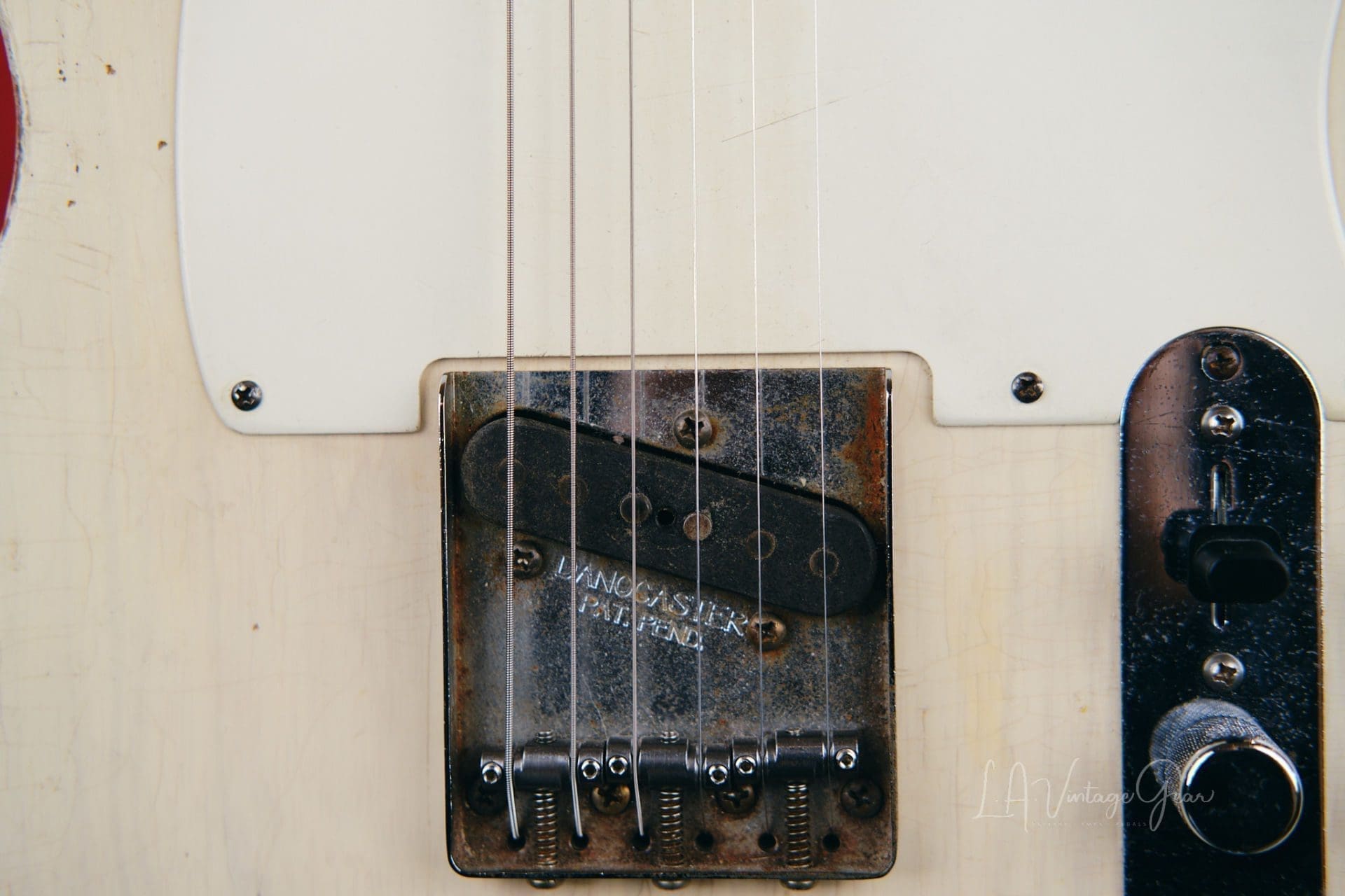 Danocaster Single Cut Whiteguard Electric Guitar – Blonde Finish