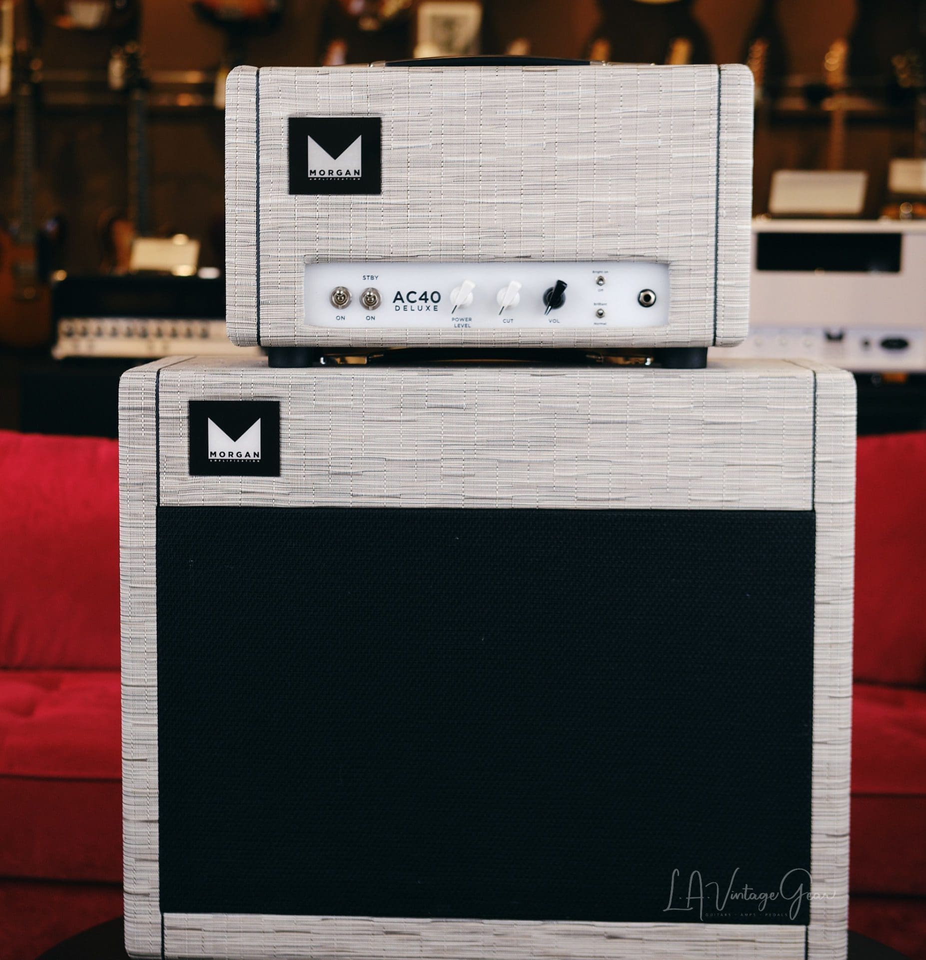 Morgan AC40 Deluxe 40w Guitar Head & 1x12 Matching Cab - Driftwood Finish & 12" Celestion Alnico Gold Speaker!