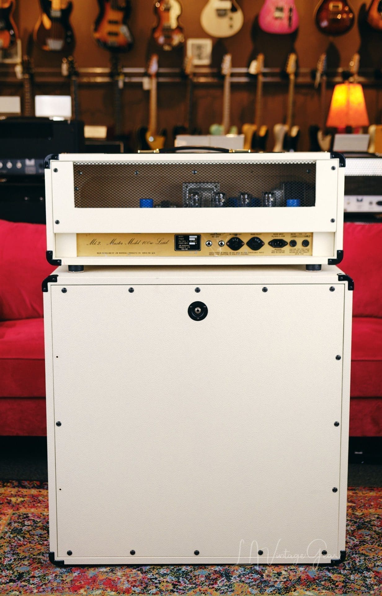 Marshall 1981 JCM800 MK2 Master Model Lead 100 Watt Head & 4x12 Cab - Re-Covered by Kerry Wright, with Celestion Rola G12-65 Speakers - Image 13