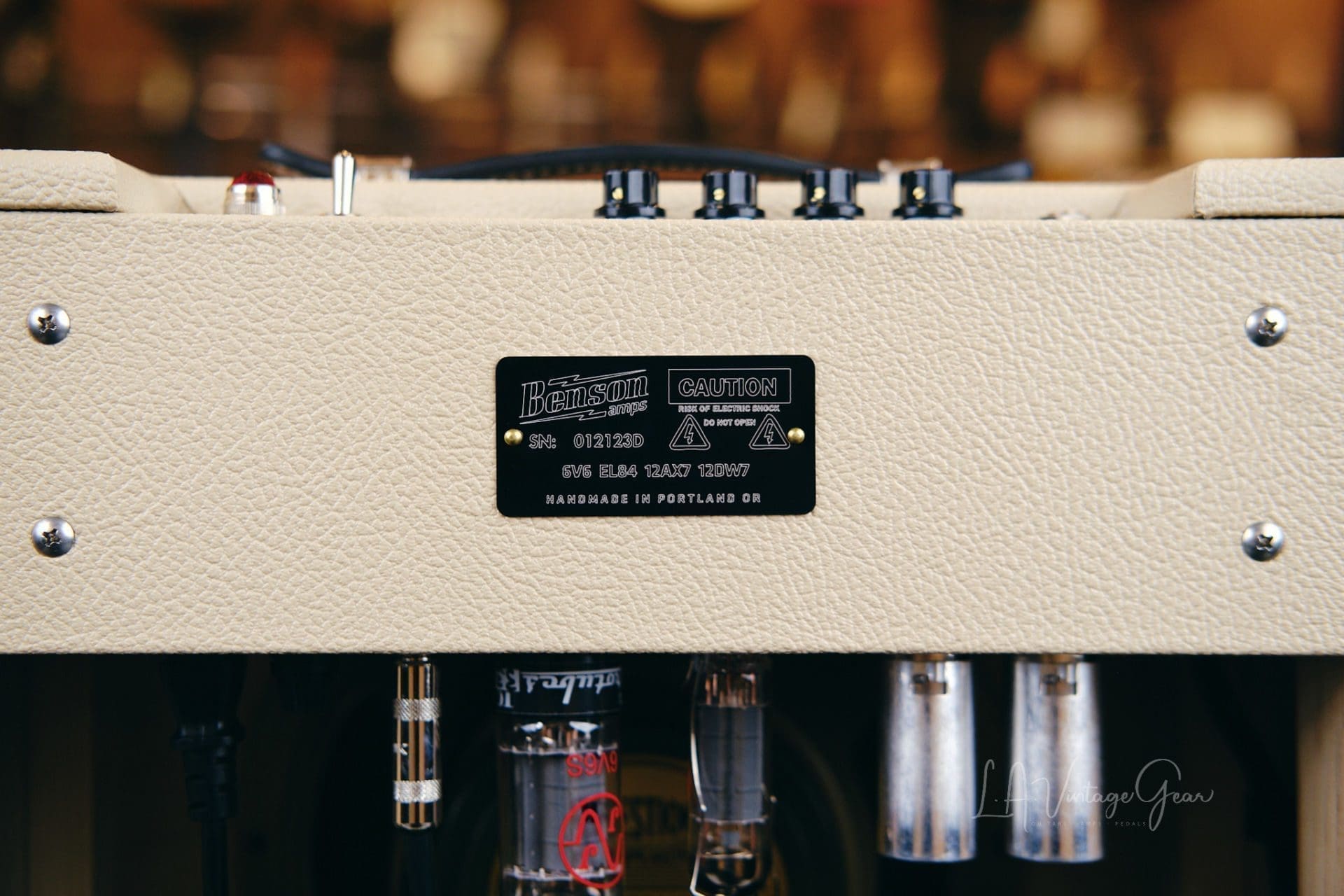 Benson Vinny Reverb 1x10 Combo 5 Watt Guitar Amplifier - Cream Tolex Finish & Brown Grill! - Image 5
