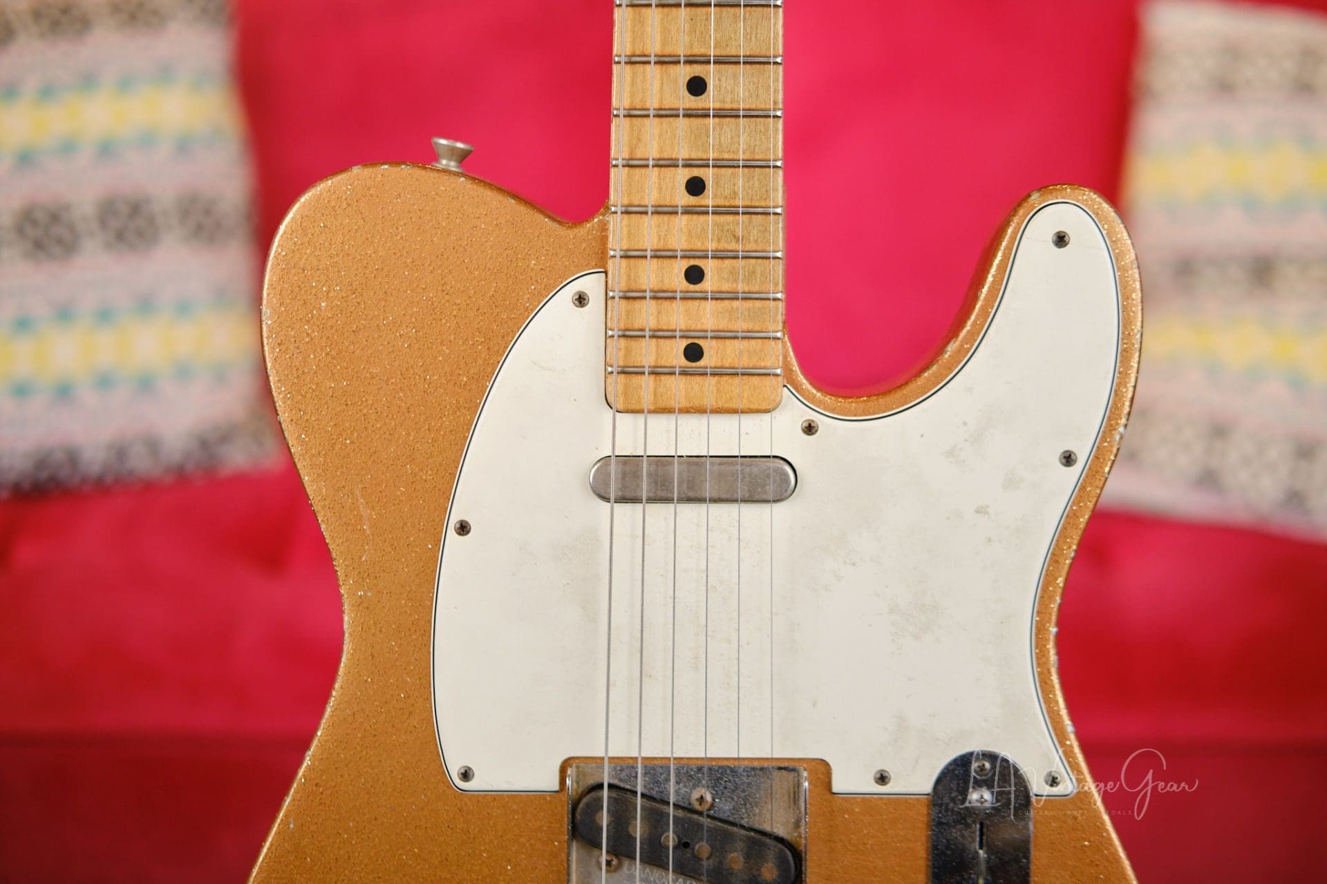 Danocaster Single Cut – In a Tangelo Sparkle Finish with Mono Gig