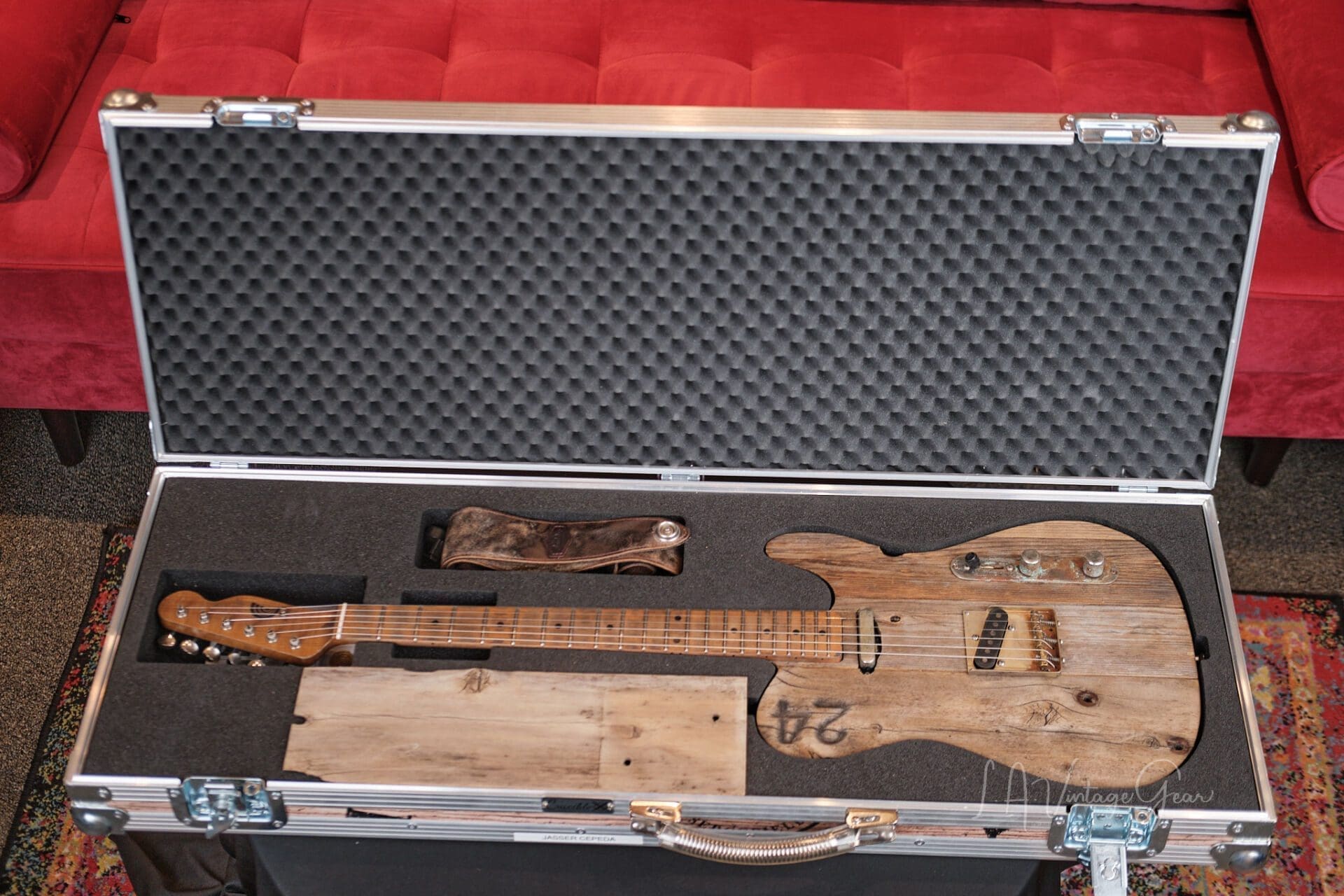 Crucible L.A. Guitars Hollywood Bowl-Caster - Built from bench #24 of the Hollywood Bowl! - Image 3