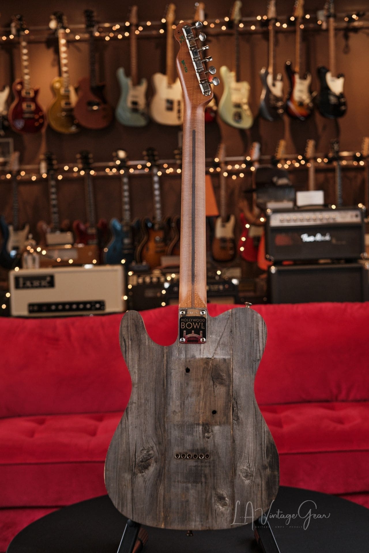 CRUCIBLE L.A. GUITARS HOLLYWOOD BOWL-CASTER – BUILT FROM BENCH #26 OF THE HOLLYWOOD BOWL! - Image 7