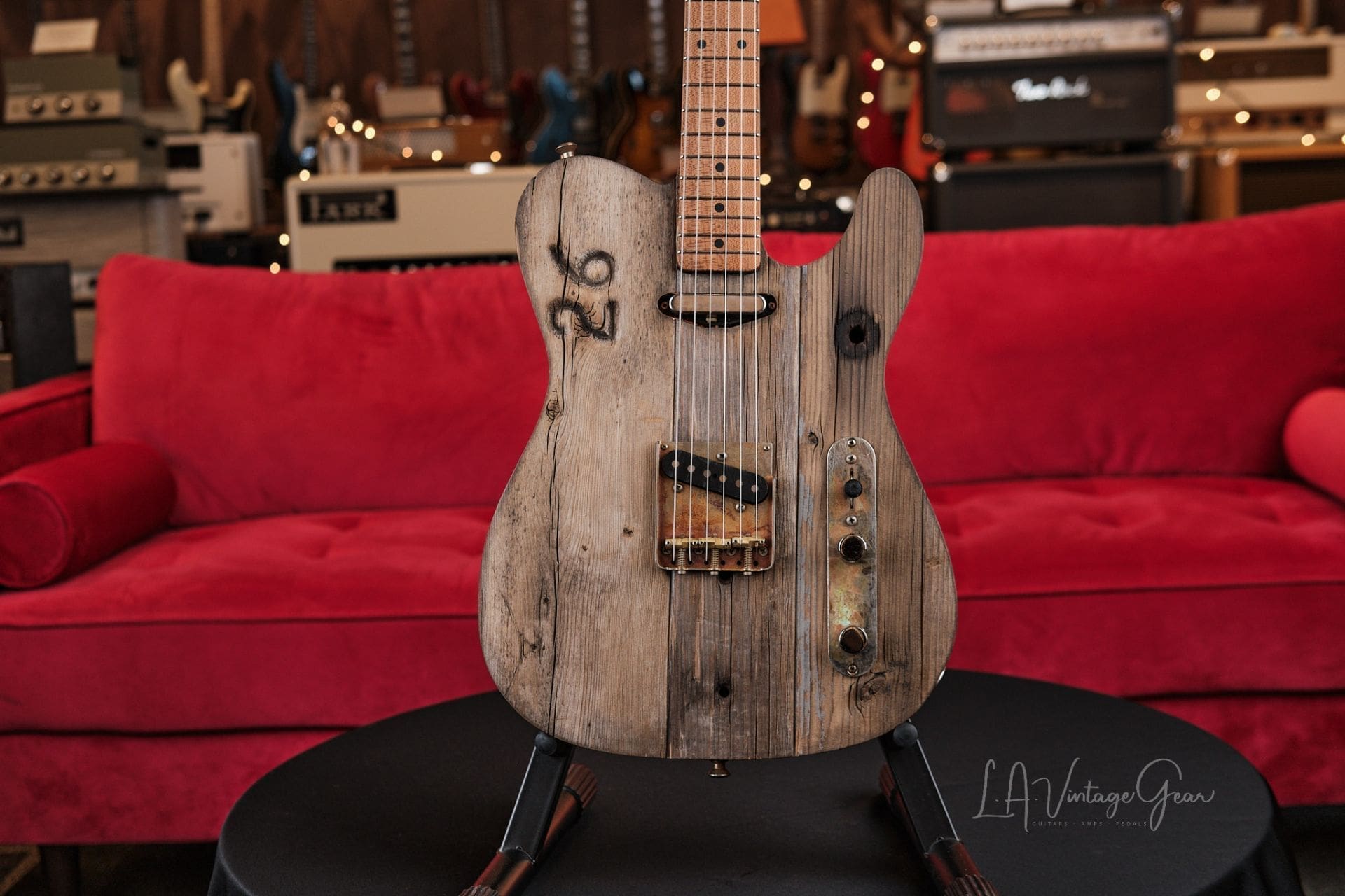CRUCIBLE L.A. GUITARS HOLLYWOOD BOWL-CASTER – BUILT FROM BENCH #26 OF THE HOLLYWOOD BOWL! - Image 2