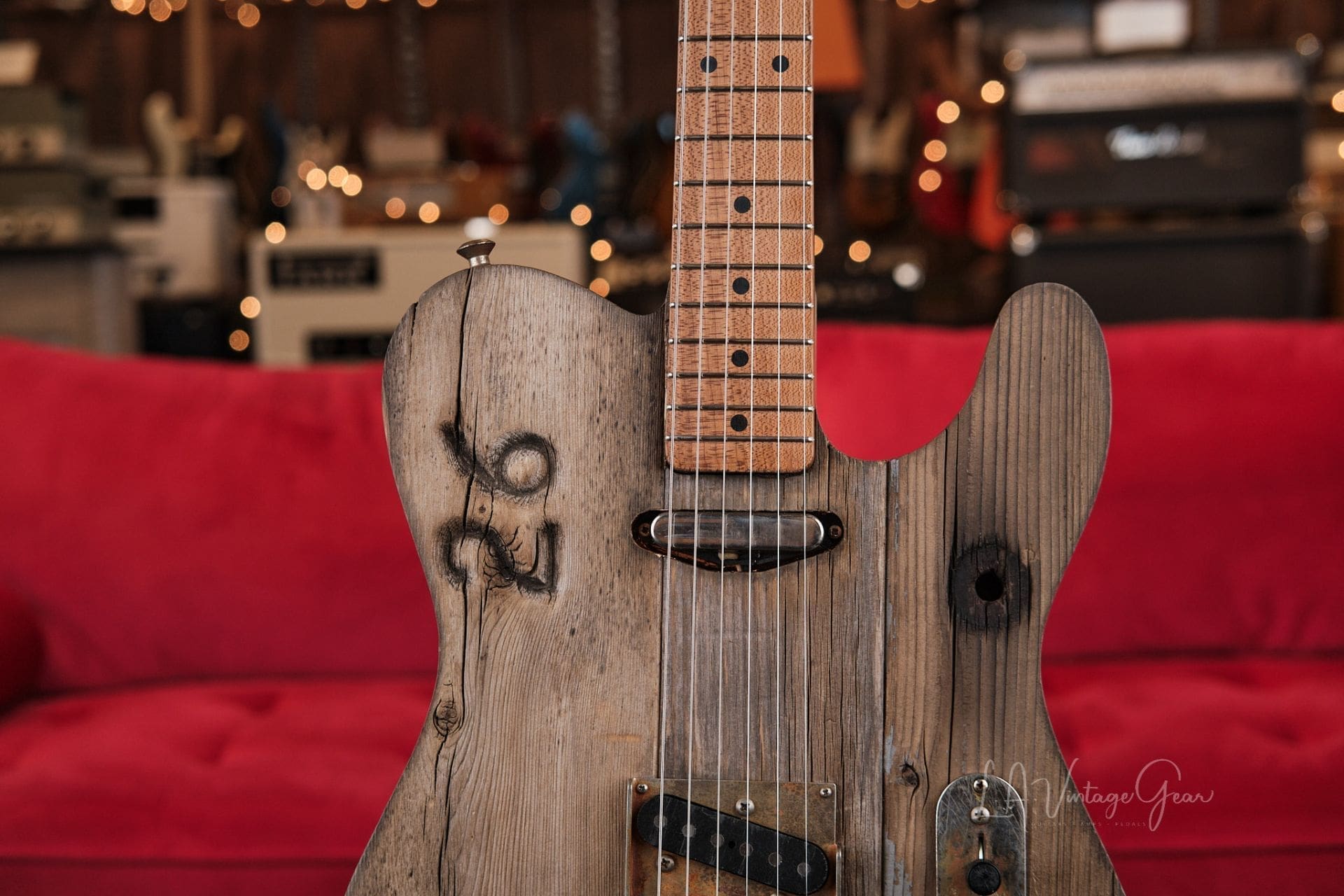 CRUCIBLE L.A. GUITARS HOLLYWOOD BOWL-CASTER – BUILT FROM BENCH #26 OF THE HOLLYWOOD BOWL! - Image 3