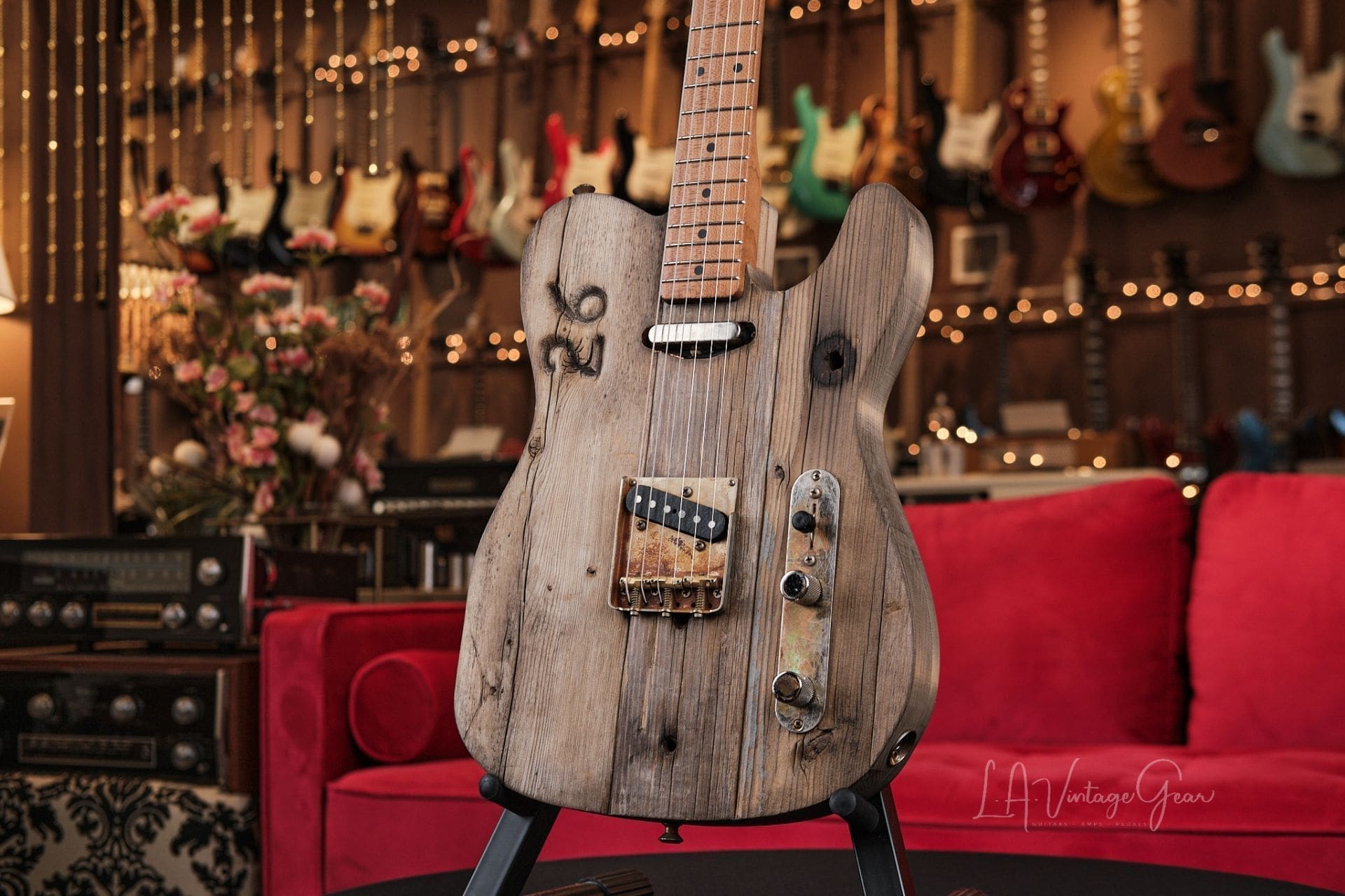 CRUCIBLE L.A. GUITARS HOLLYWOOD BOWL-CASTER – BUILT FROM BENCH #26 OF THE HOLLYWOOD BOWL! - Image 5