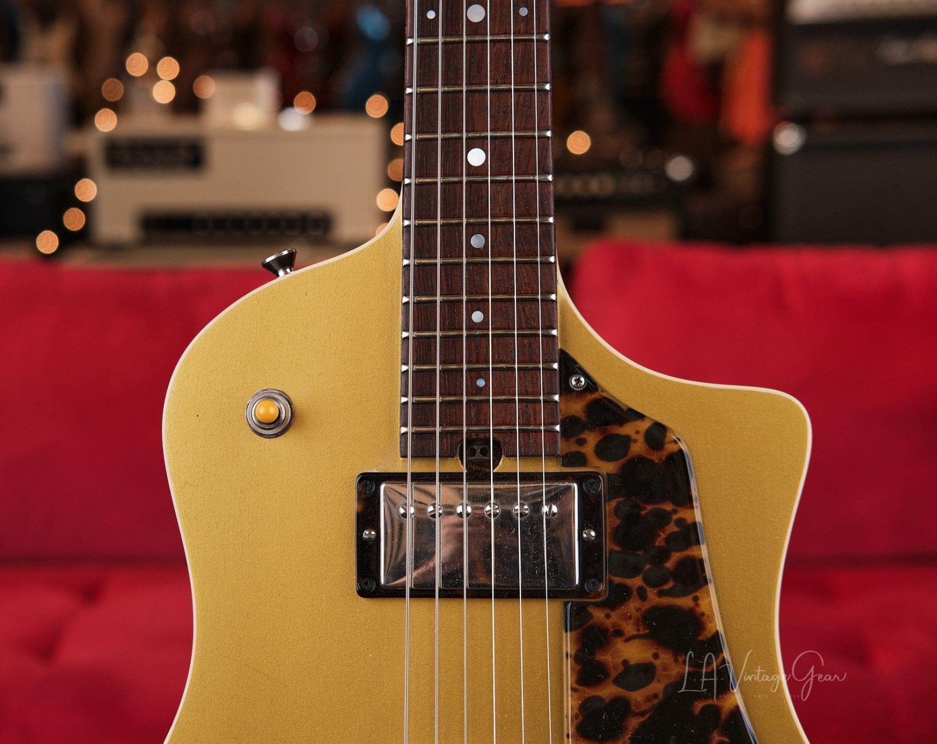 Asher Electro Sonic Gold Top Guitar With Brazilian Rosewood Board