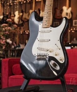 Danocaster Black Double Cut Electric Guitar - With Ron Ellis Pickups - Image 2