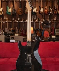 Danocaster Black Double Cut Electric Guitar - With Ron Ellis Pickups - Image 9