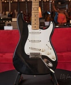 Danocaster Black Double Cut Electric Guitar - With Ron Ellis Pickups - Image 3