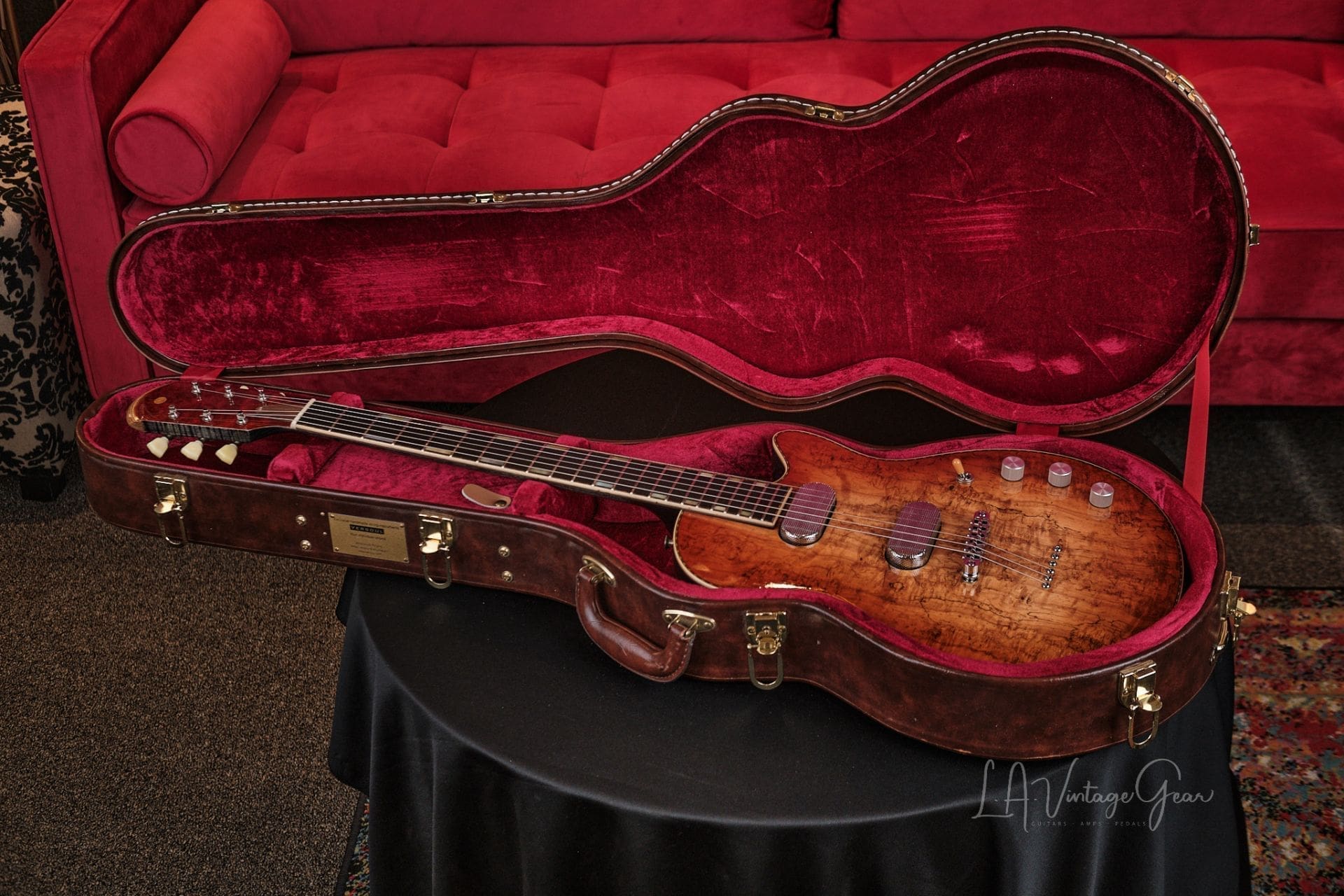 Versoul Henry Custom Electric Guitar #0524 - with Visa Birch Burl Top, Namm Demo! - Image 9