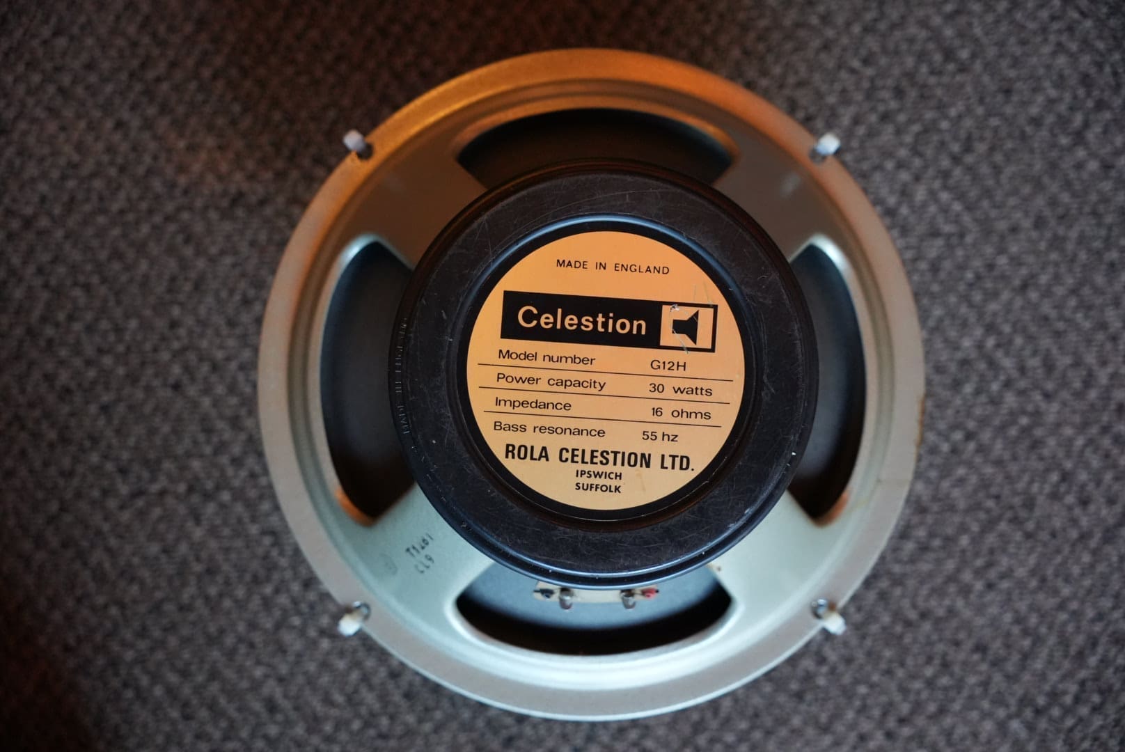 Vintage 1970s Celestion Rola G12H 30w16ohm Blackback 55hz Speakers PAIR - Image 7